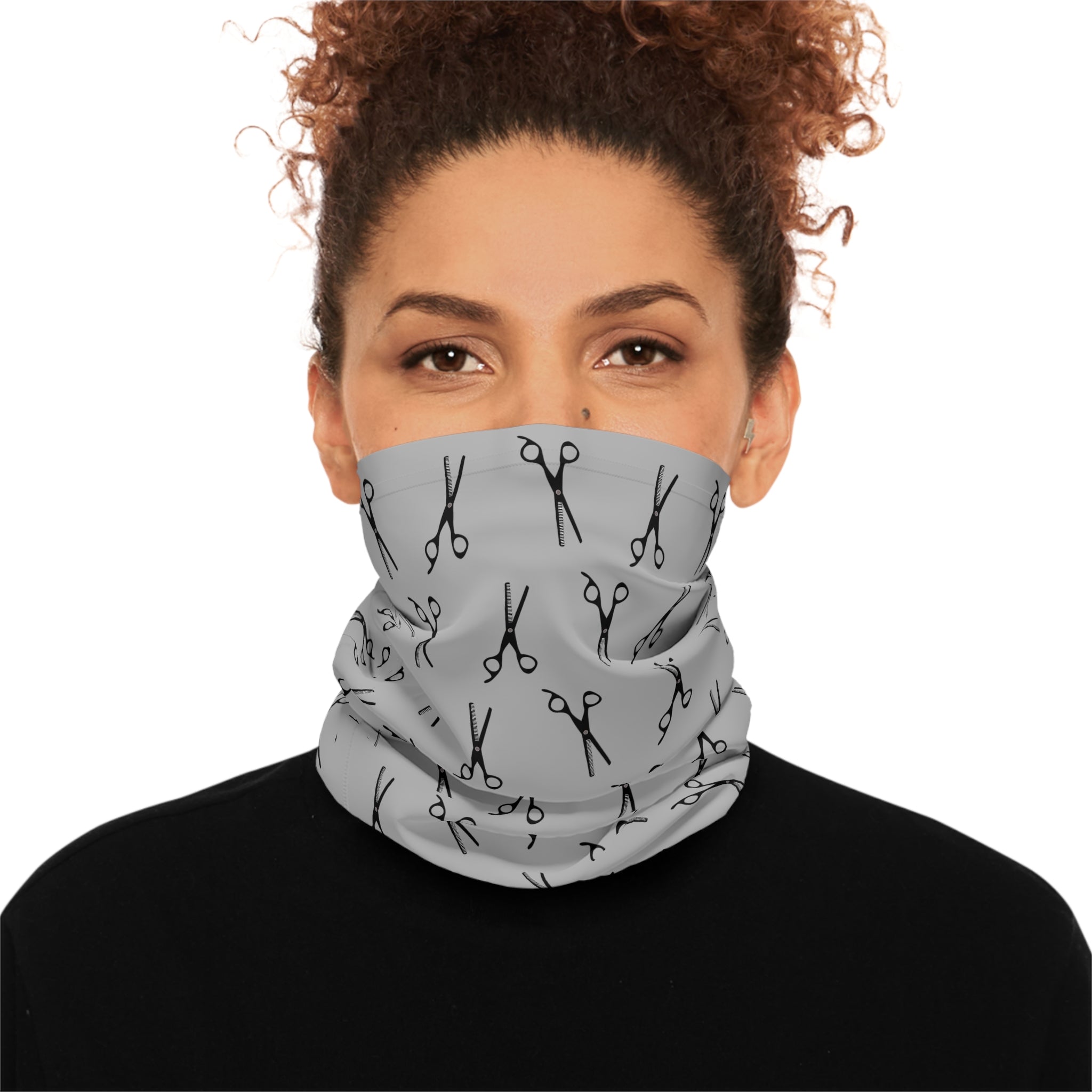 Scissors Pattern Neck Gaiter — Lightweight Hairdresser Face Mask