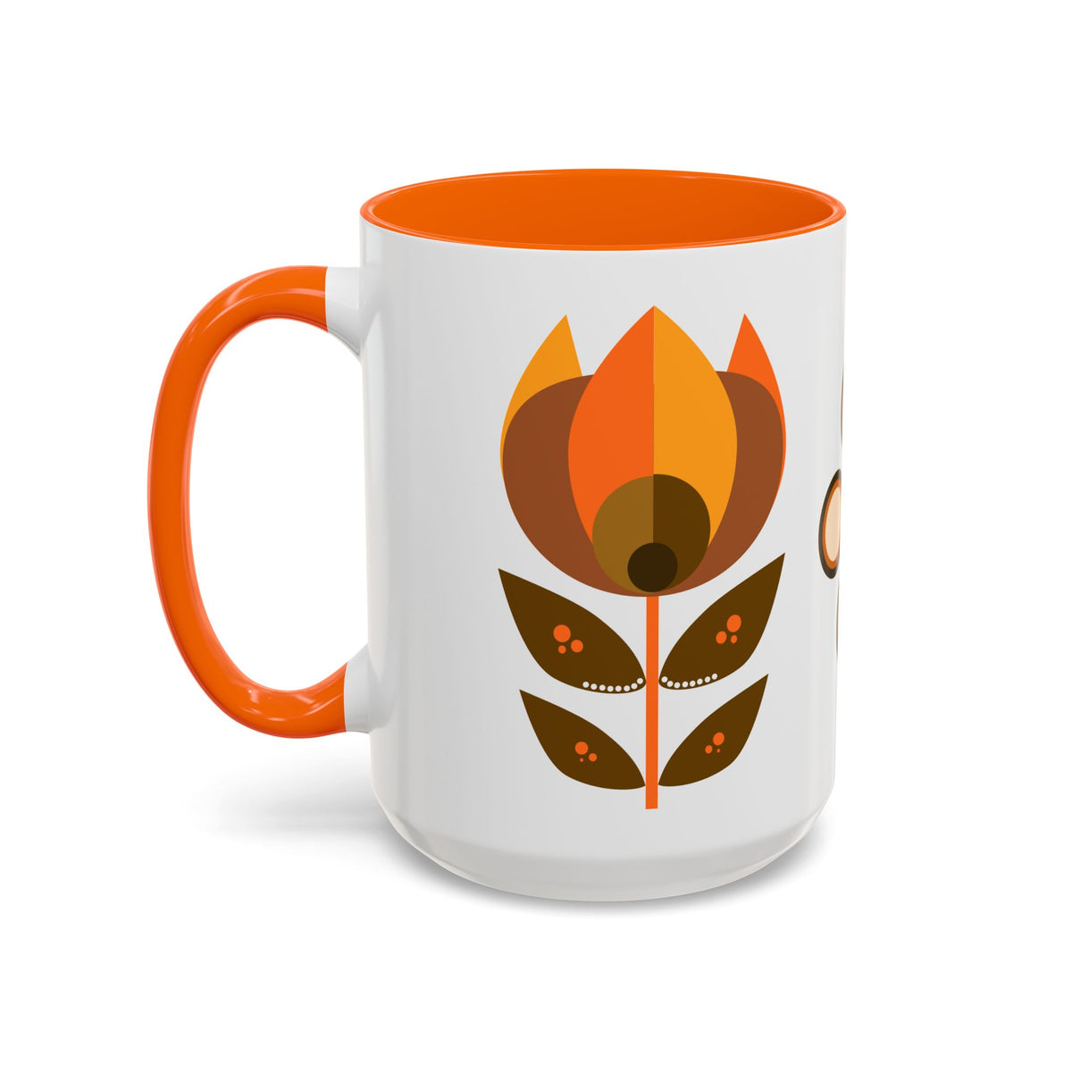 Retro Mid-Century Modern Floral Accent Coffee Mug