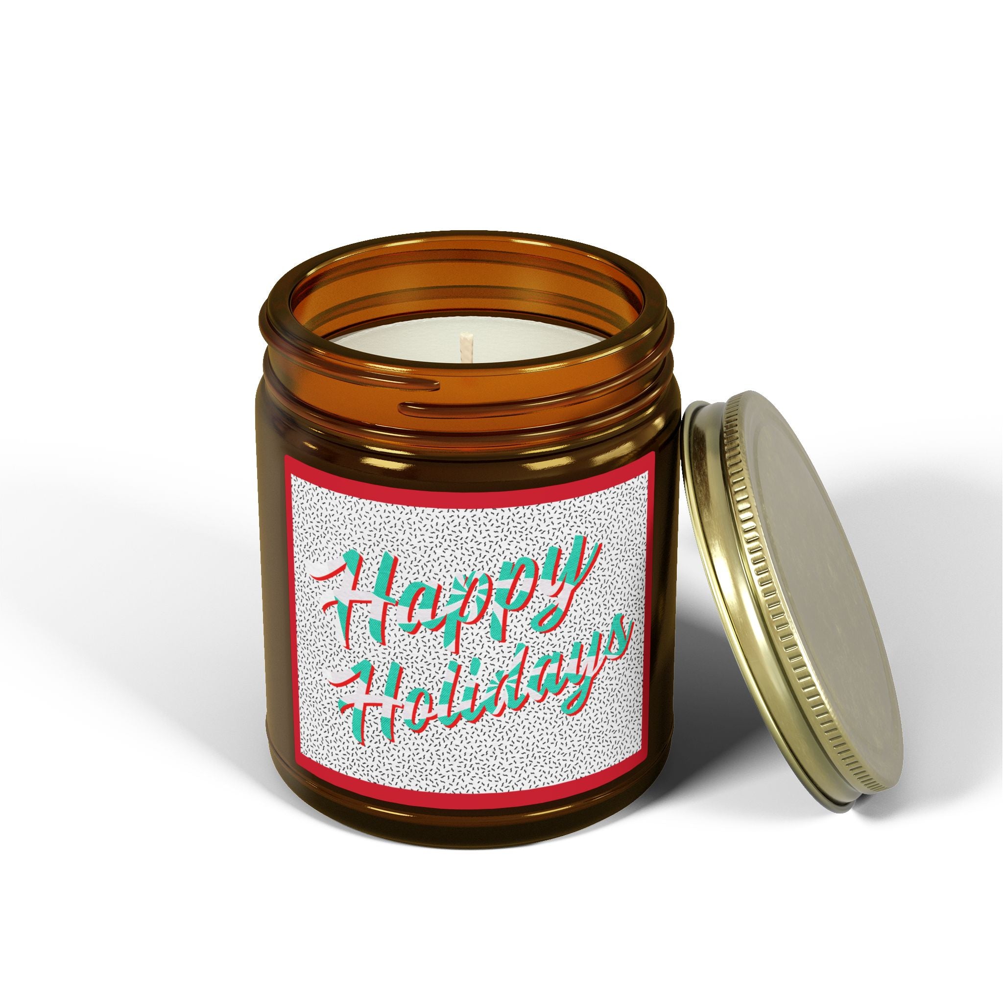 Happy Holiday Peppermint Stripe Candle