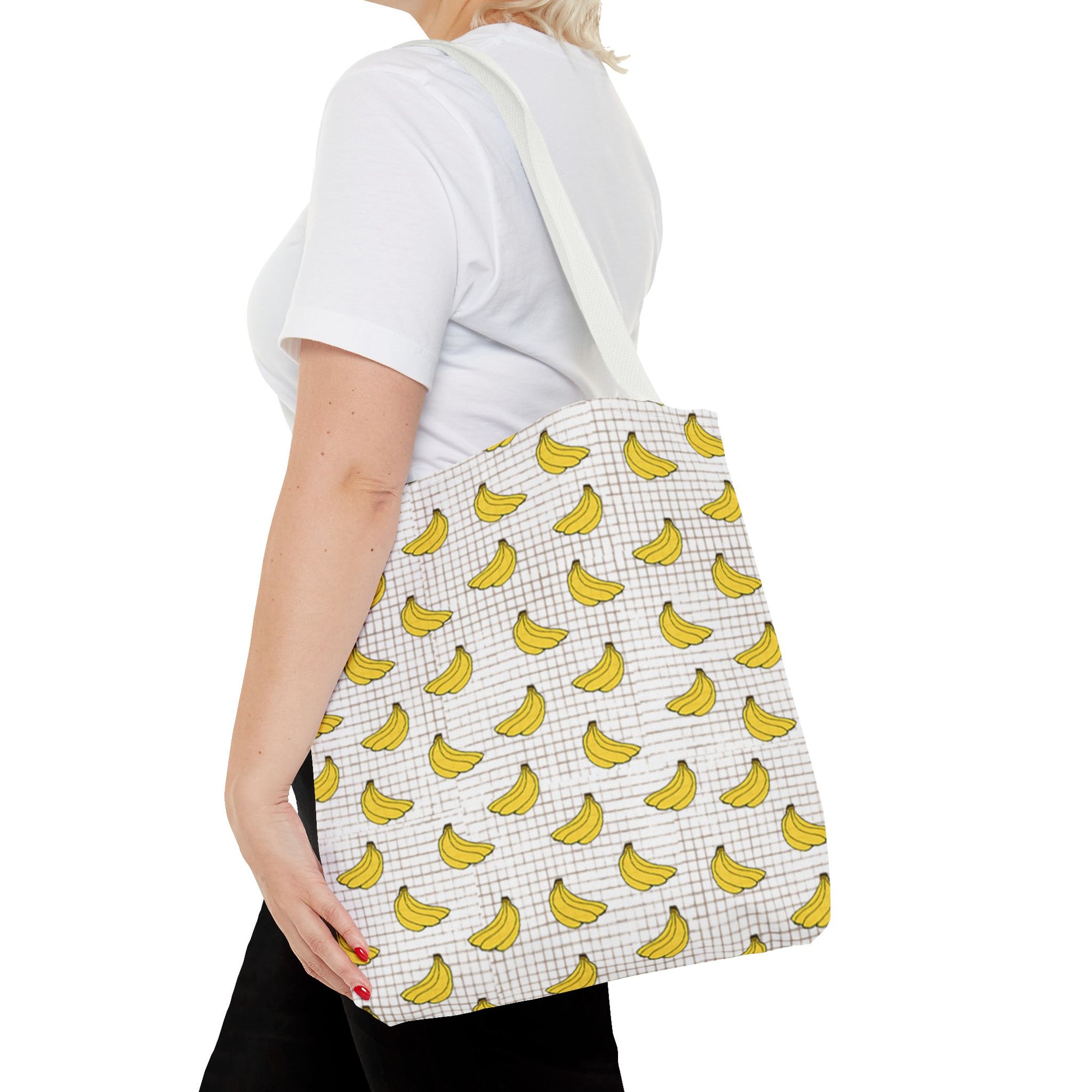 Bananas Pattern Tote Bag — Cute Yellow Fruit Print All-Over-Print Shopper
