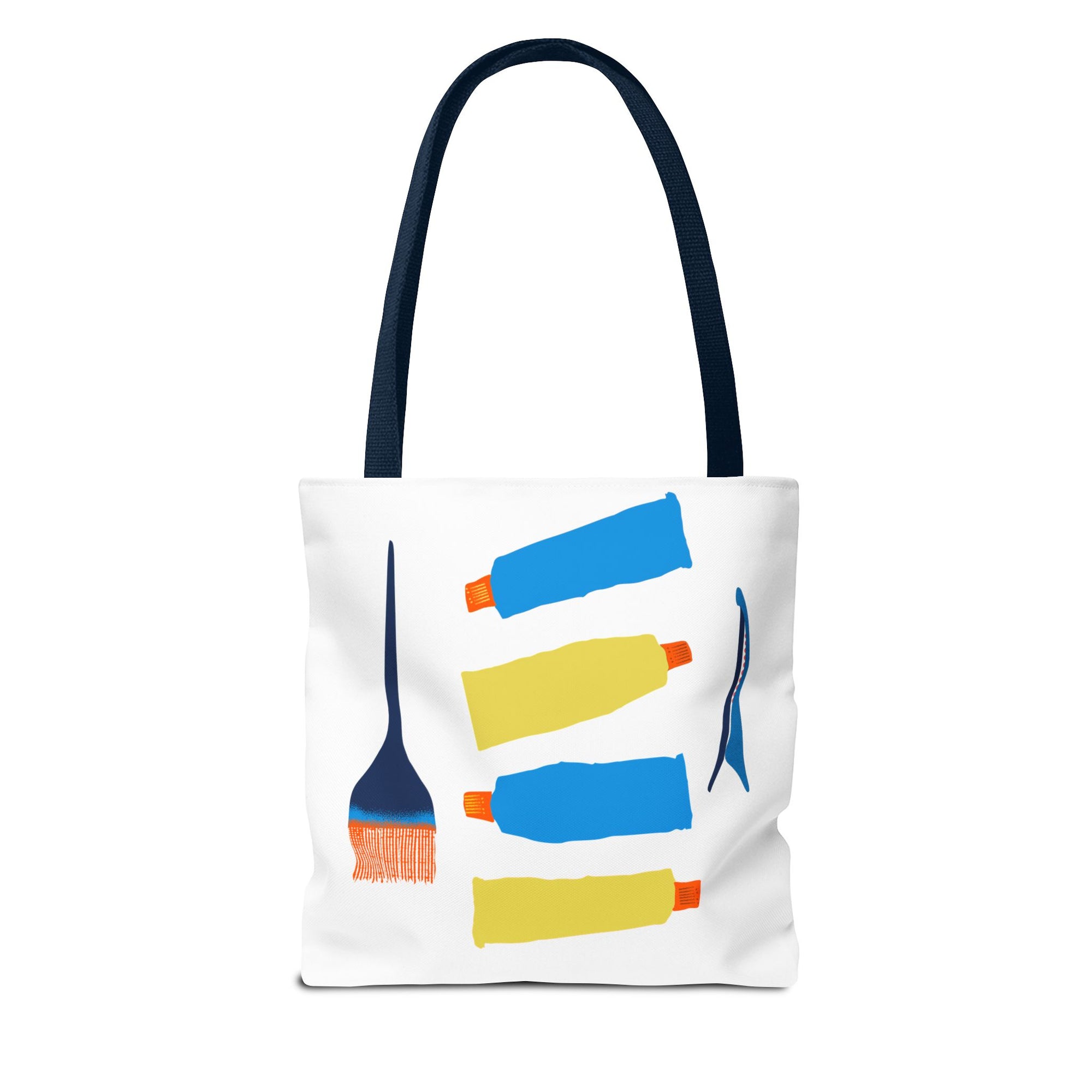 Paint Tubes and Brush Tote Bag | Abstract Art Supplies Tote