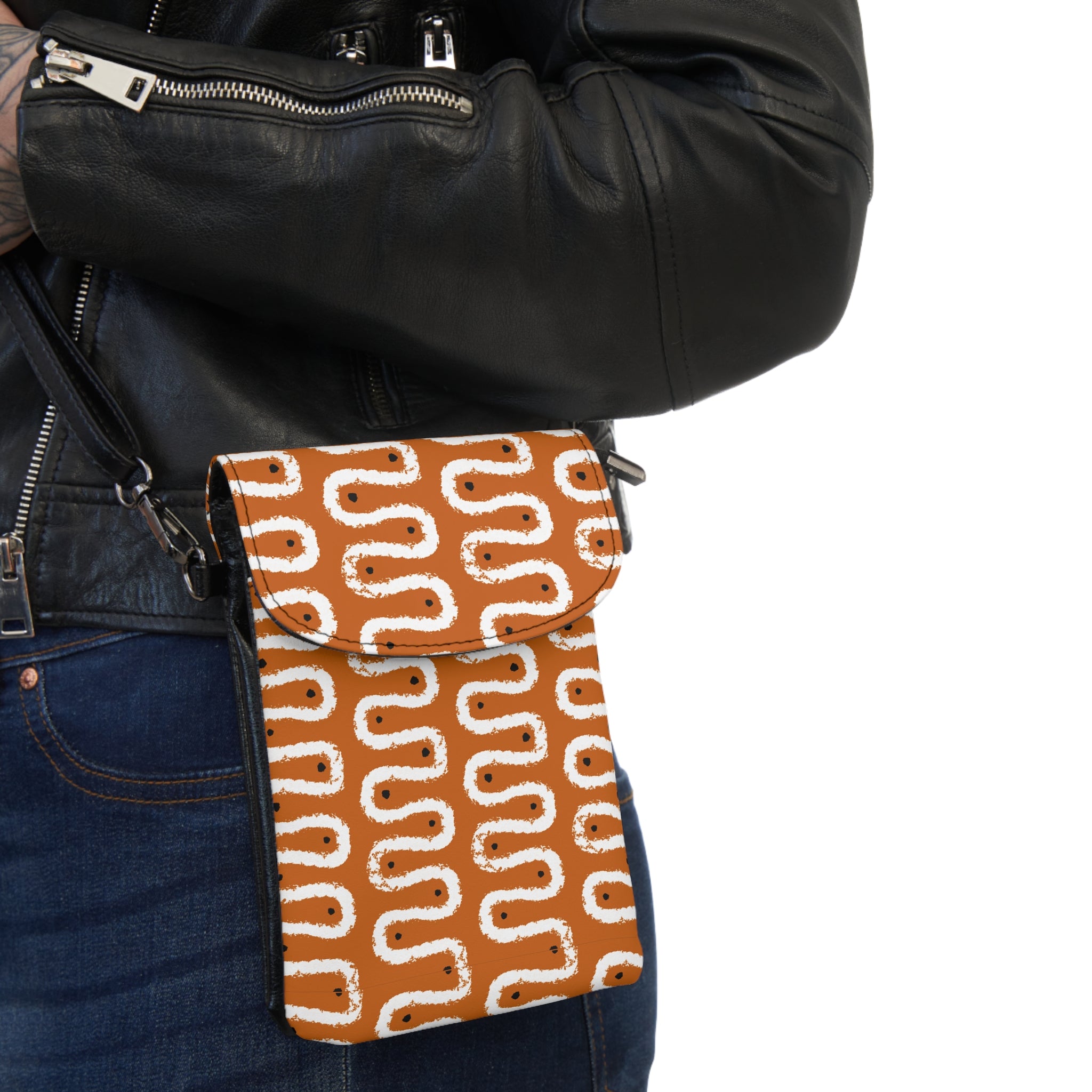 Abstract Rust Squiggle Phone Wallet