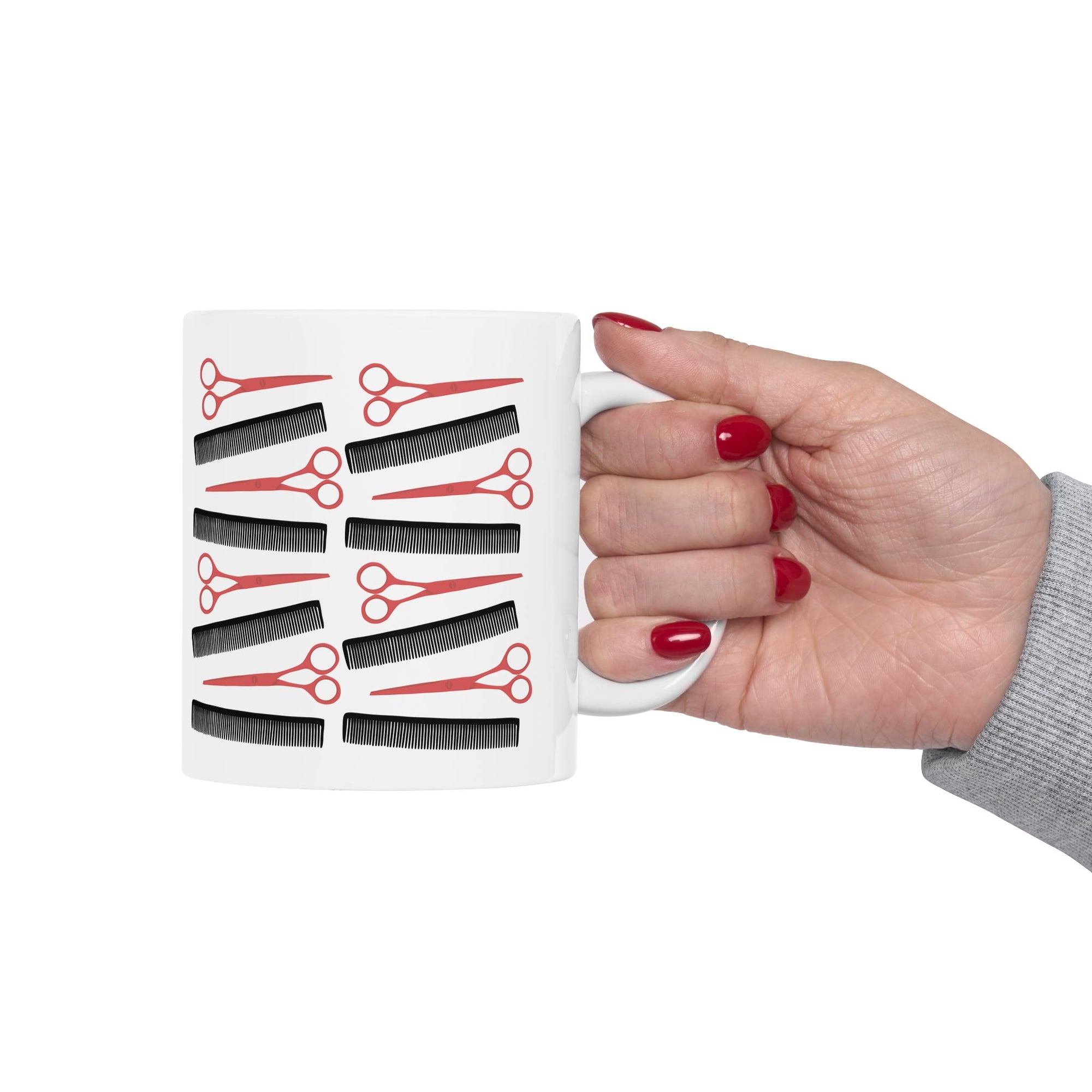 Hairstylist Coffee Mug — Gifts for Hairdressers with Scissors & Comb Design (11oz/15oz)