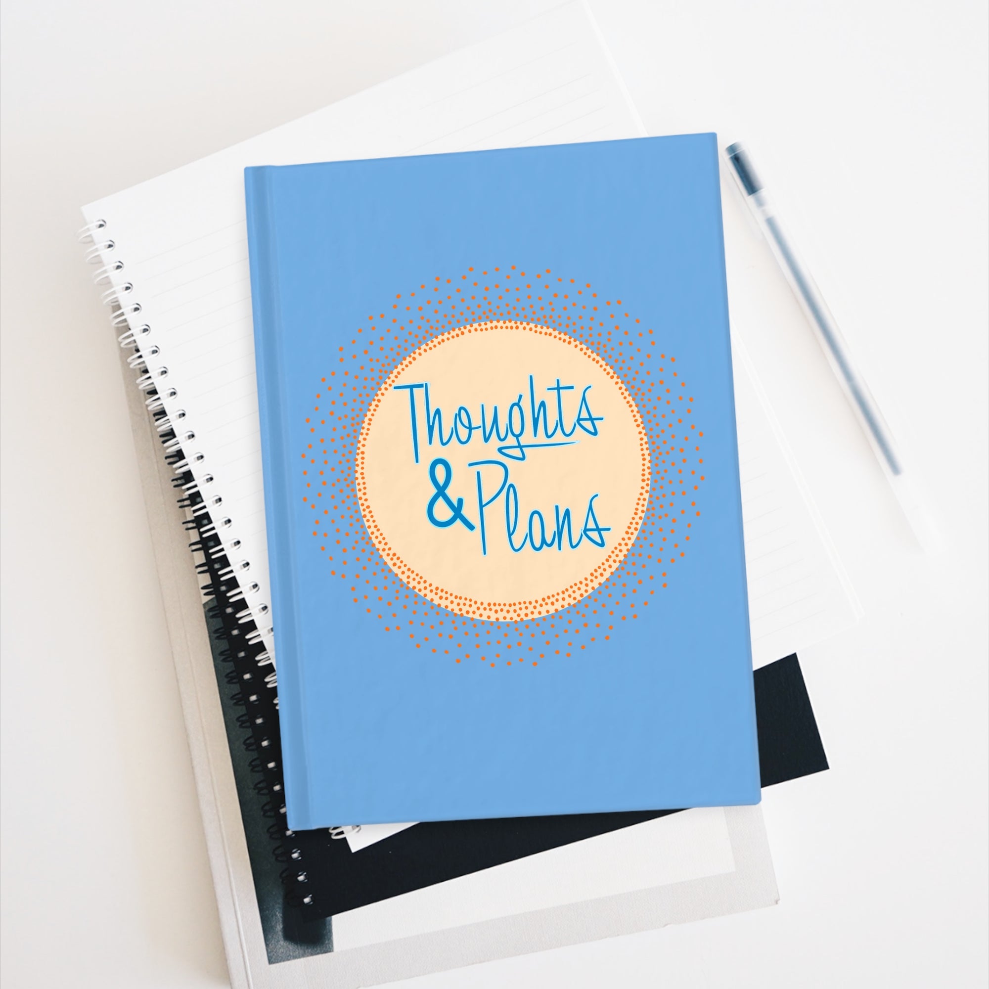 Thoughts & Plans Journal — Blue Hardcover Planner for Notes & Goals