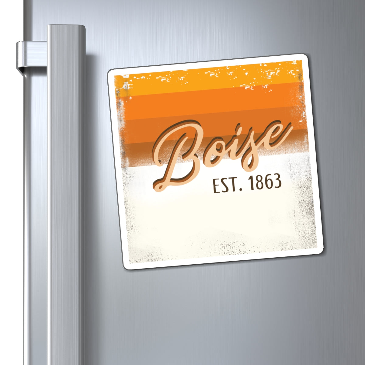 Boise Vintage Stripes Magnet — 'Boise EST. 1863' Retro Refrigerator Magnet