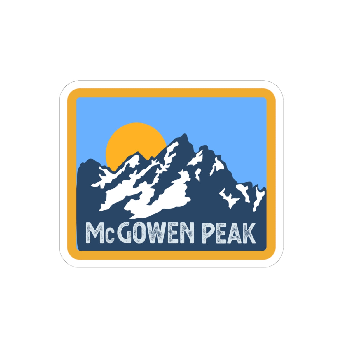 McGowen Peak Mountain Sticker — Sunset Peak Kiss-Cut Decal