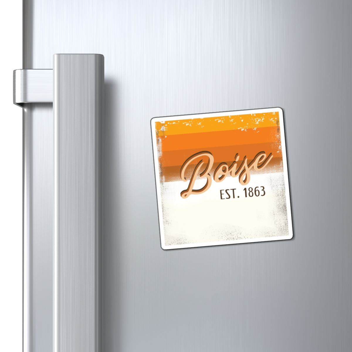 Boise Vintage Stripes Magnet — 'Boise EST. 1863' Retro Refrigerator Magnet