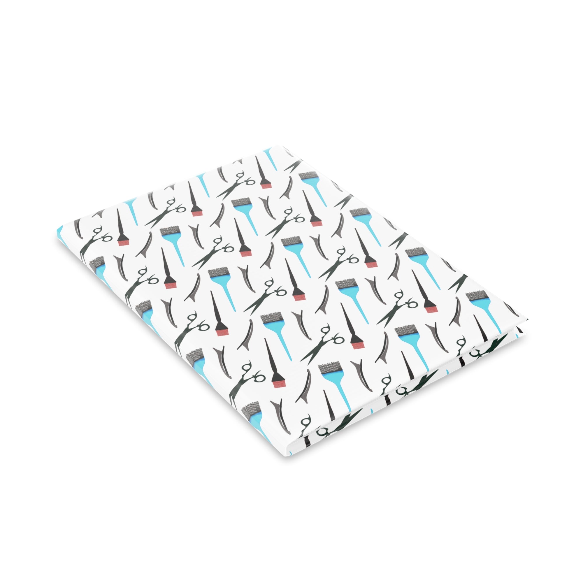 Stylist's Tools Hardcover Notebook | Scissors Brush Comb Pattern Journal
