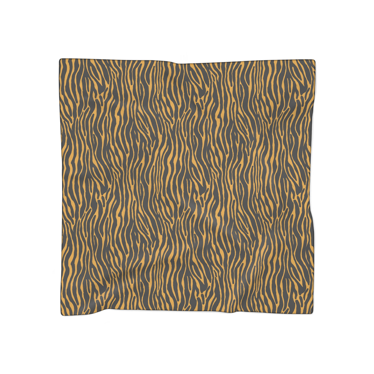 Animal Print Scarf — Yellow Black Zebra Pattern Poly Scarf