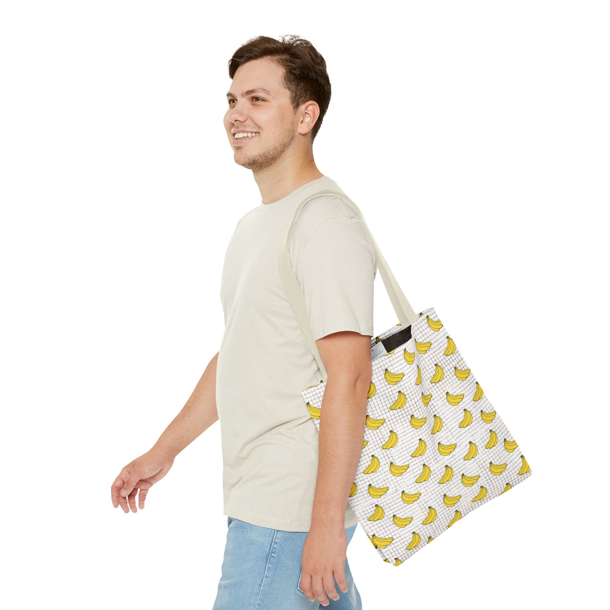 Bananas Pattern Tote Bag — Cute Yellow Fruit Print All-Over-Print Shopper