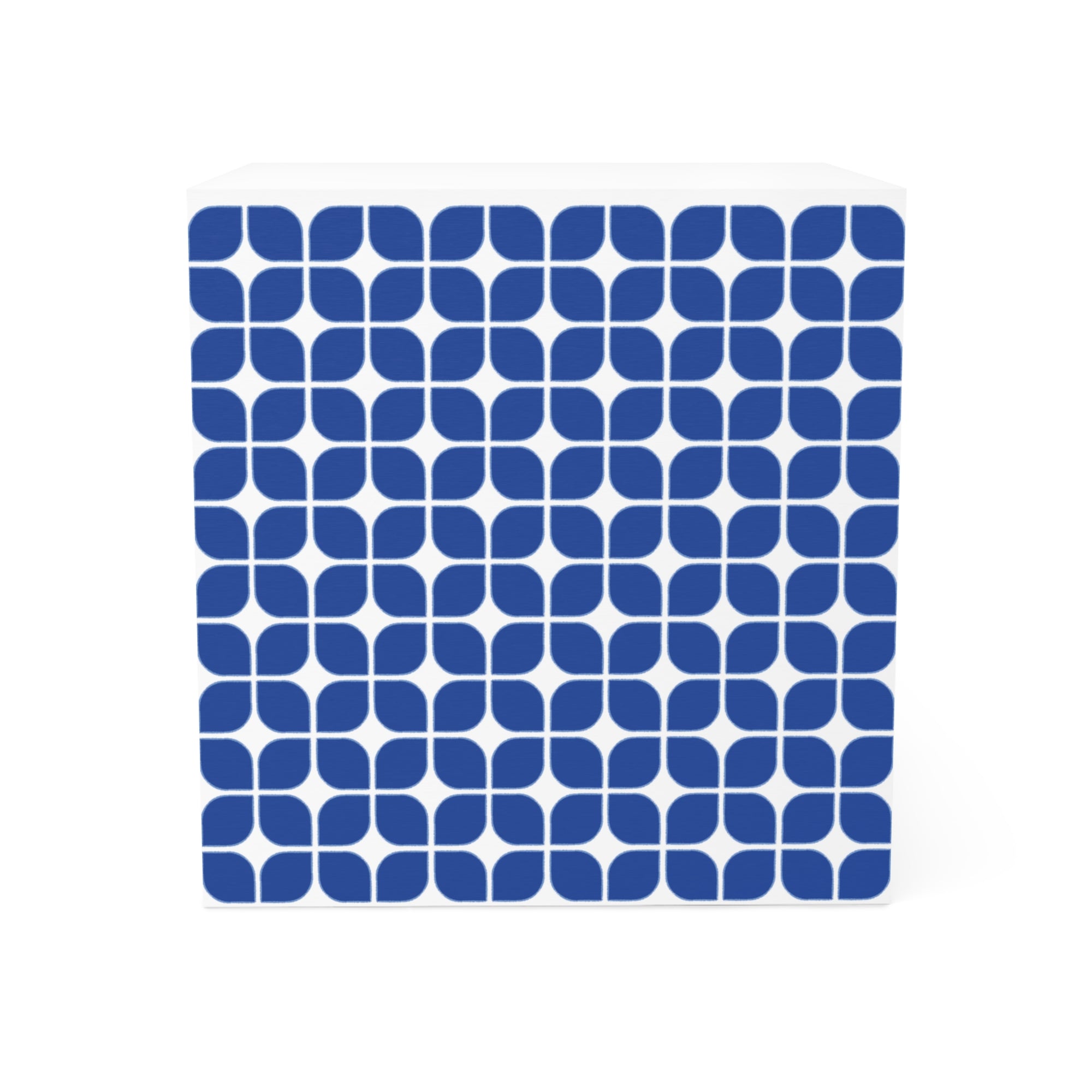 Blue Geometric Note Cube – Patterned Sticky Memo Block