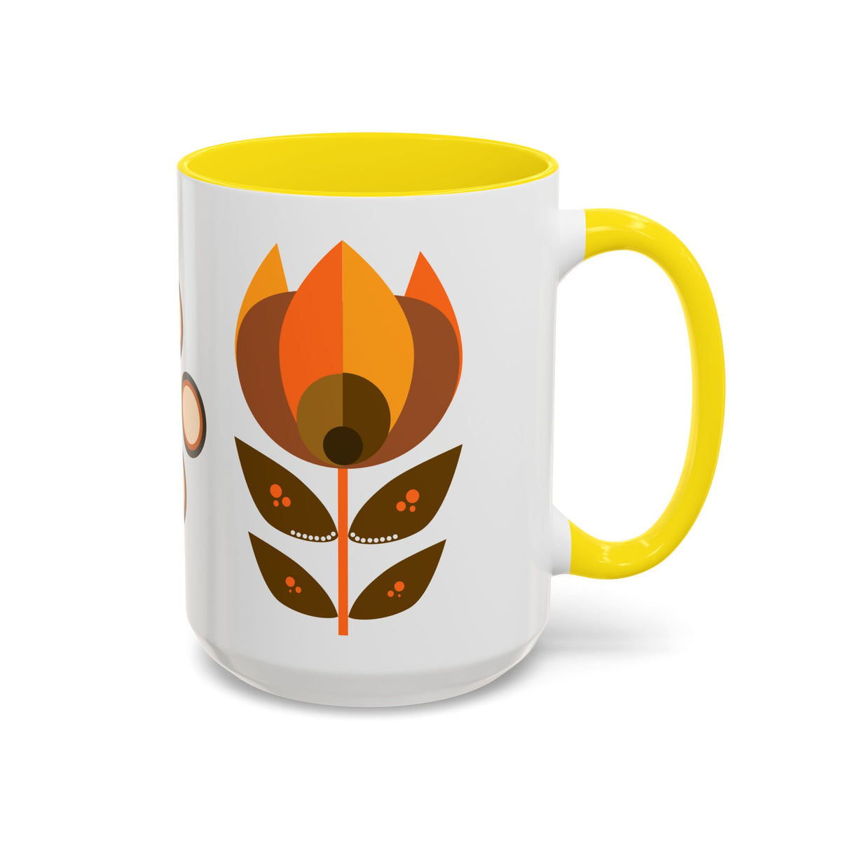 Retro Mid-Century Modern Floral Accent Coffee Mug