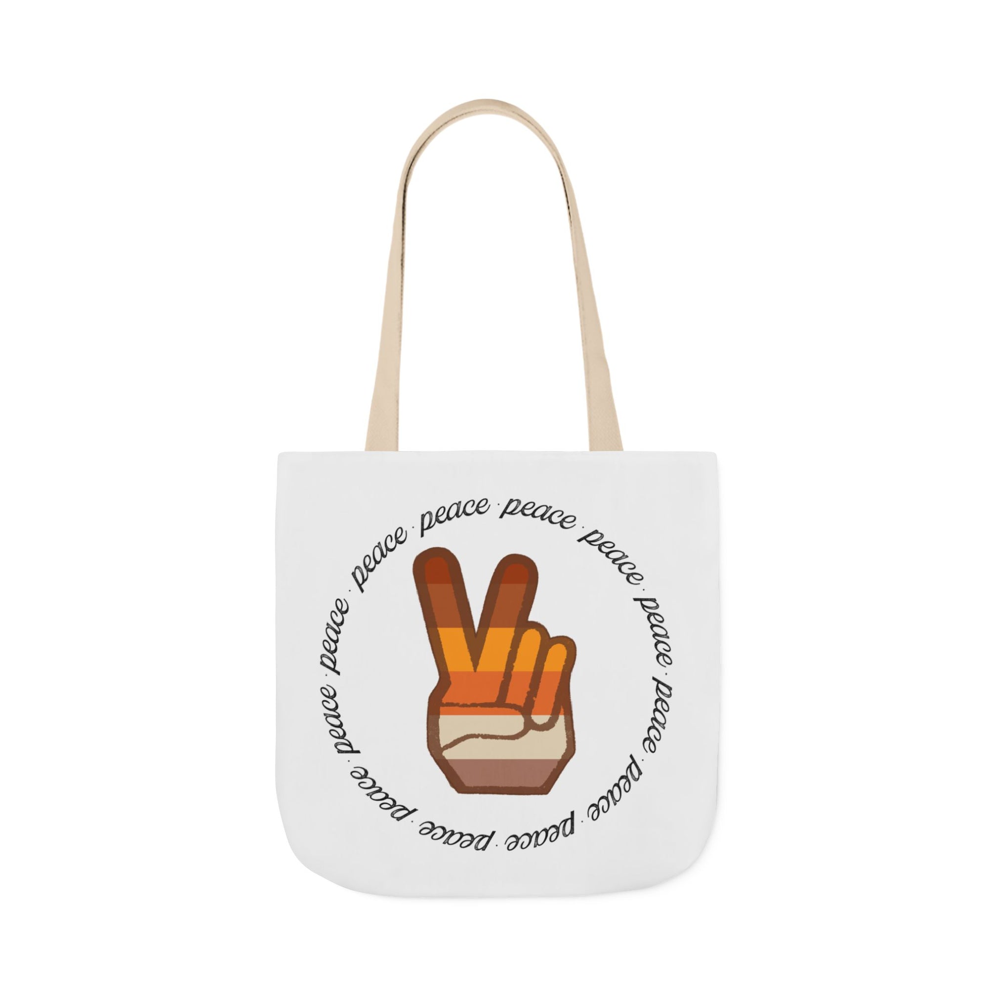 Peace Sign Canvas Tote Bag — Retro Sunset Vibes