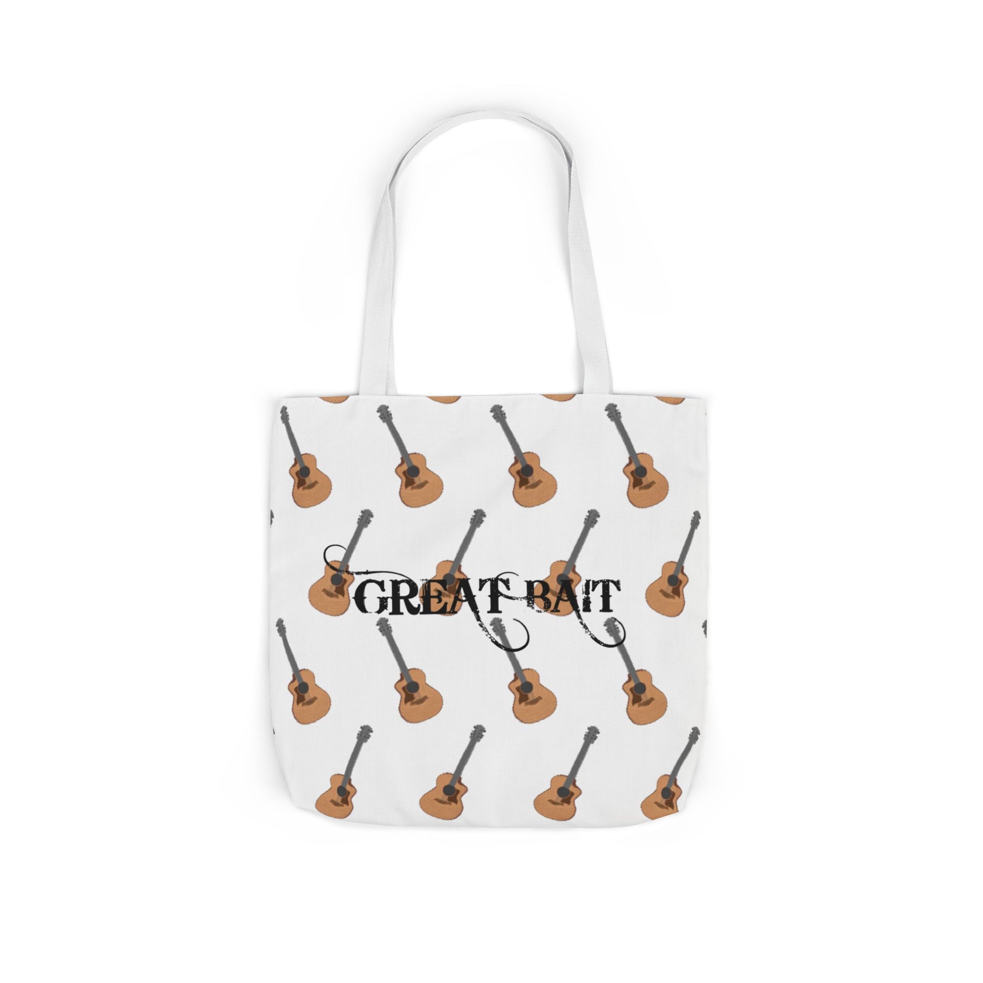 Great Bait, Acoustic Guitar Pattern Canvas Tote  Music Lover Shoulder Bag