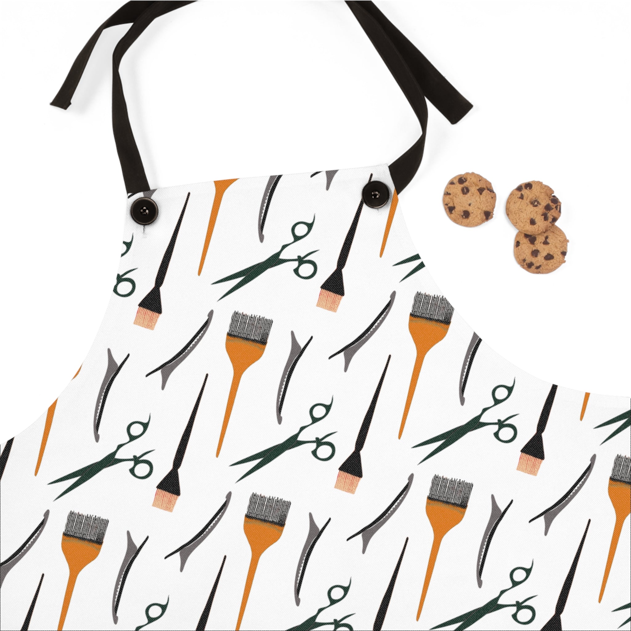 Stylist Tools Apron | scissors brush comb pattern all-over print
