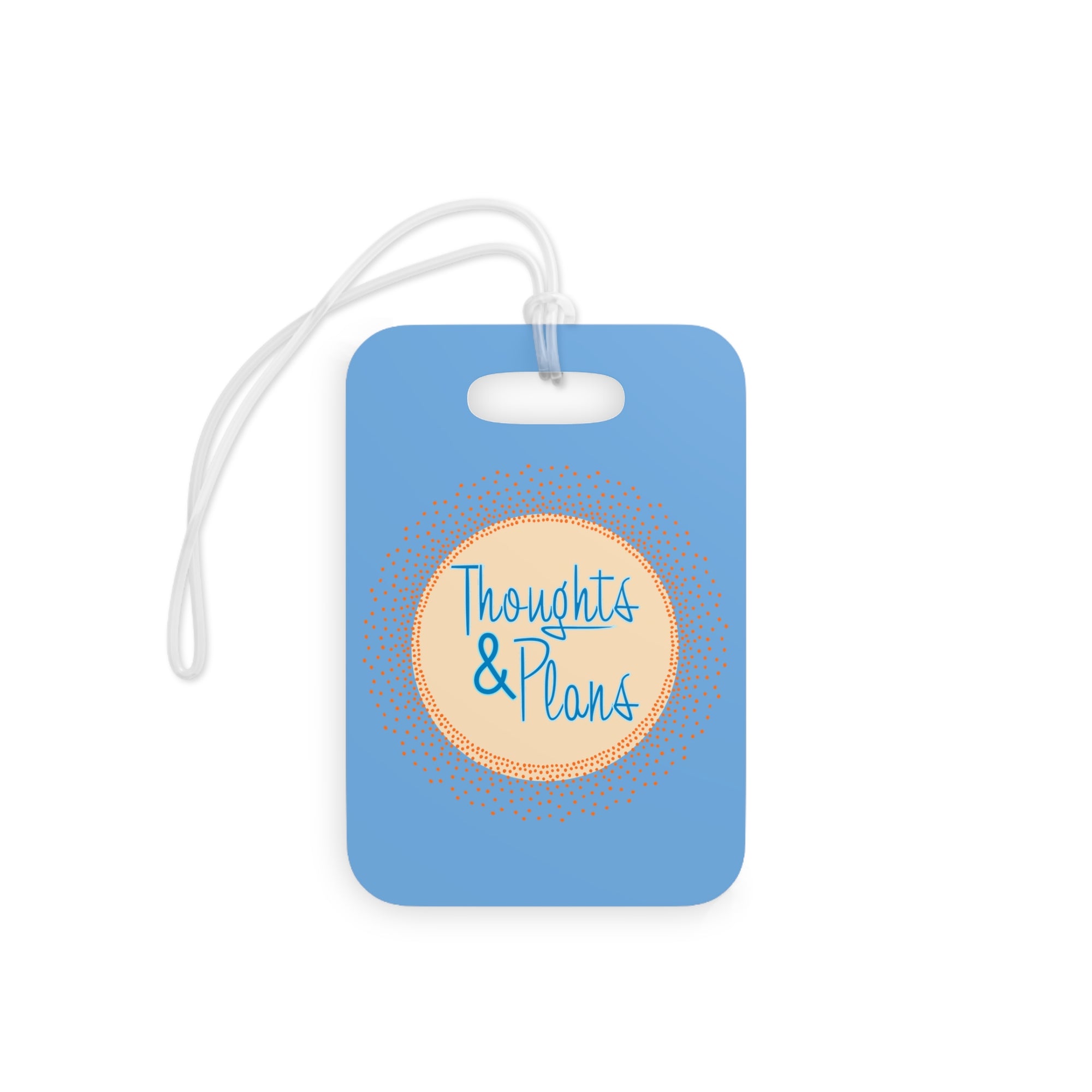 Thoughts & Plans Luggage Tag — Blue Travel ID Tag for Planners & Journalers