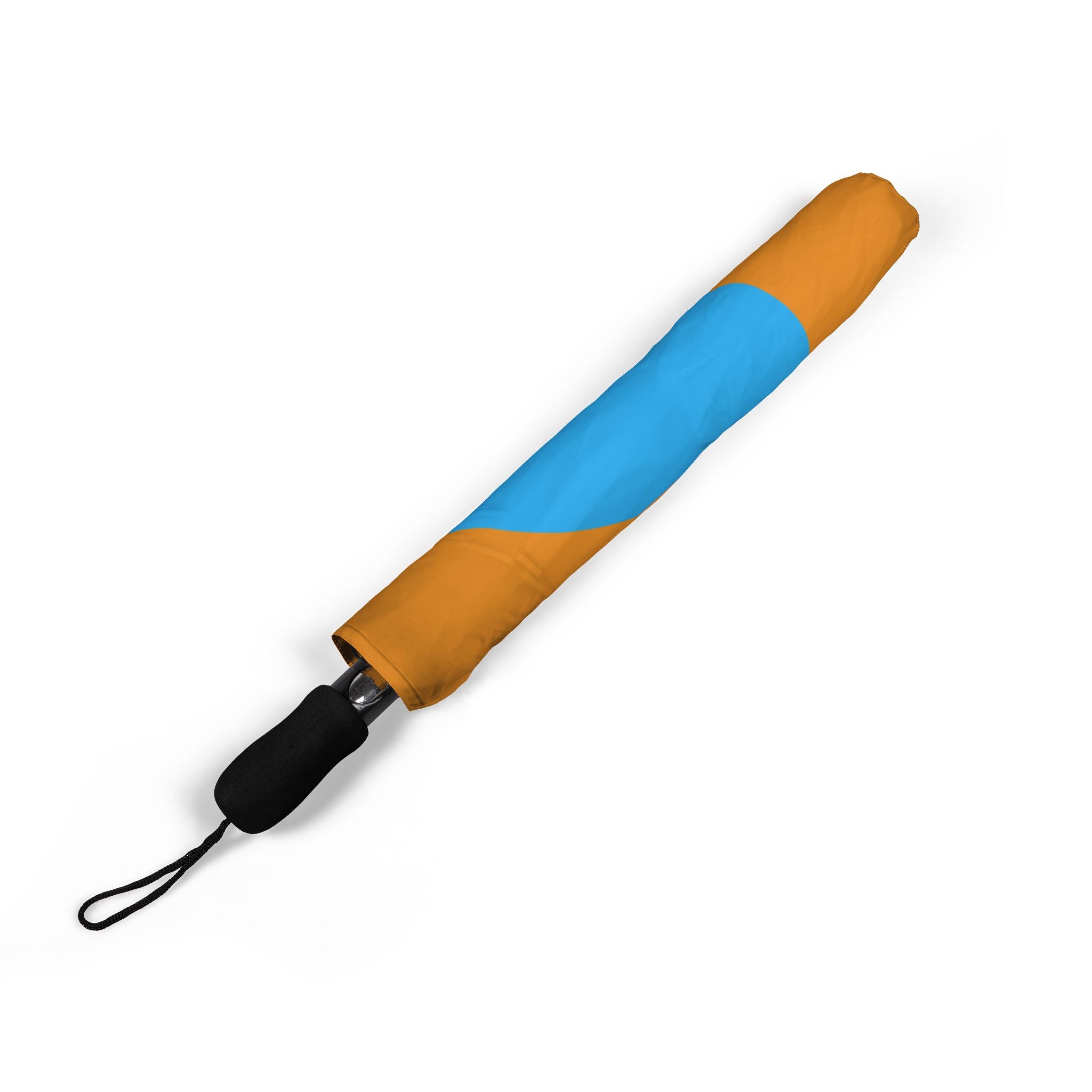 Thoughts & Plans Foldable Umbrella — Compact Semi‑Automatic Rain Umbrella with Cheerful Blue & Orange Design