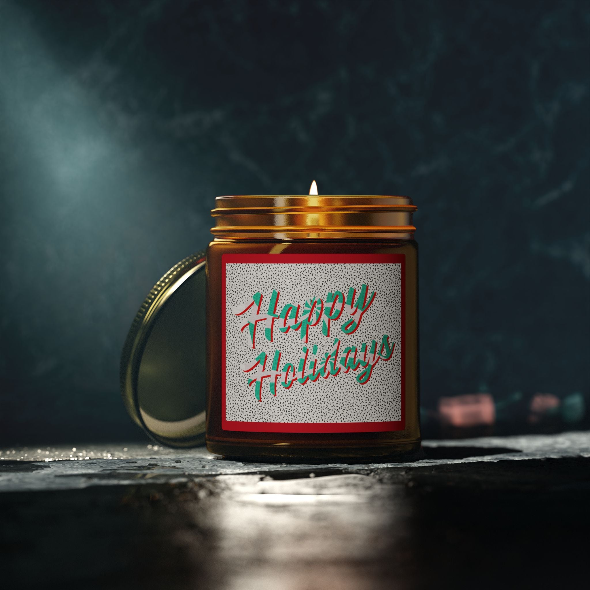 Happy Holiday Peppermint Stripe Candle