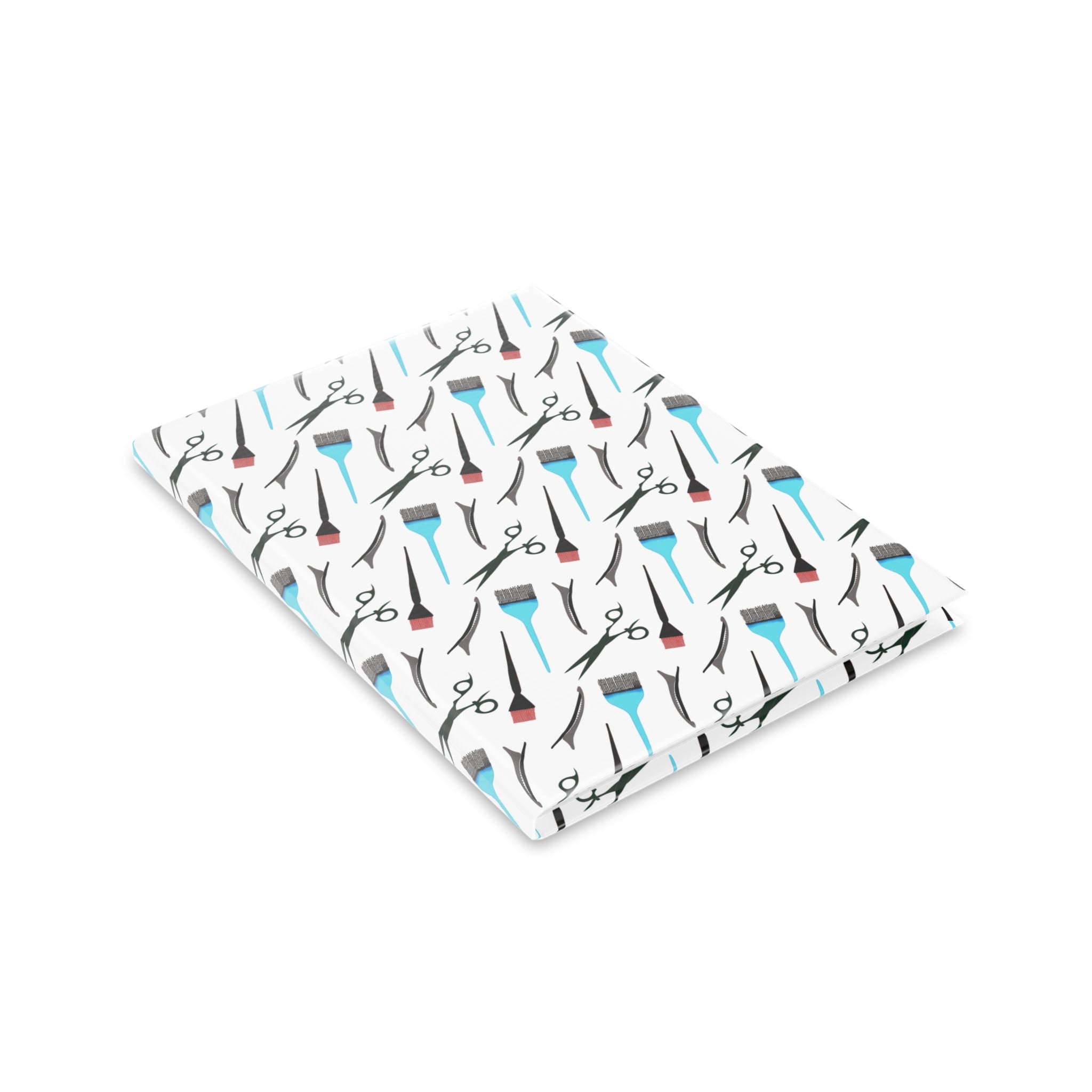 Stylist's Tools Hardcover Notebook | Scissors Brush Comb Pattern Journal