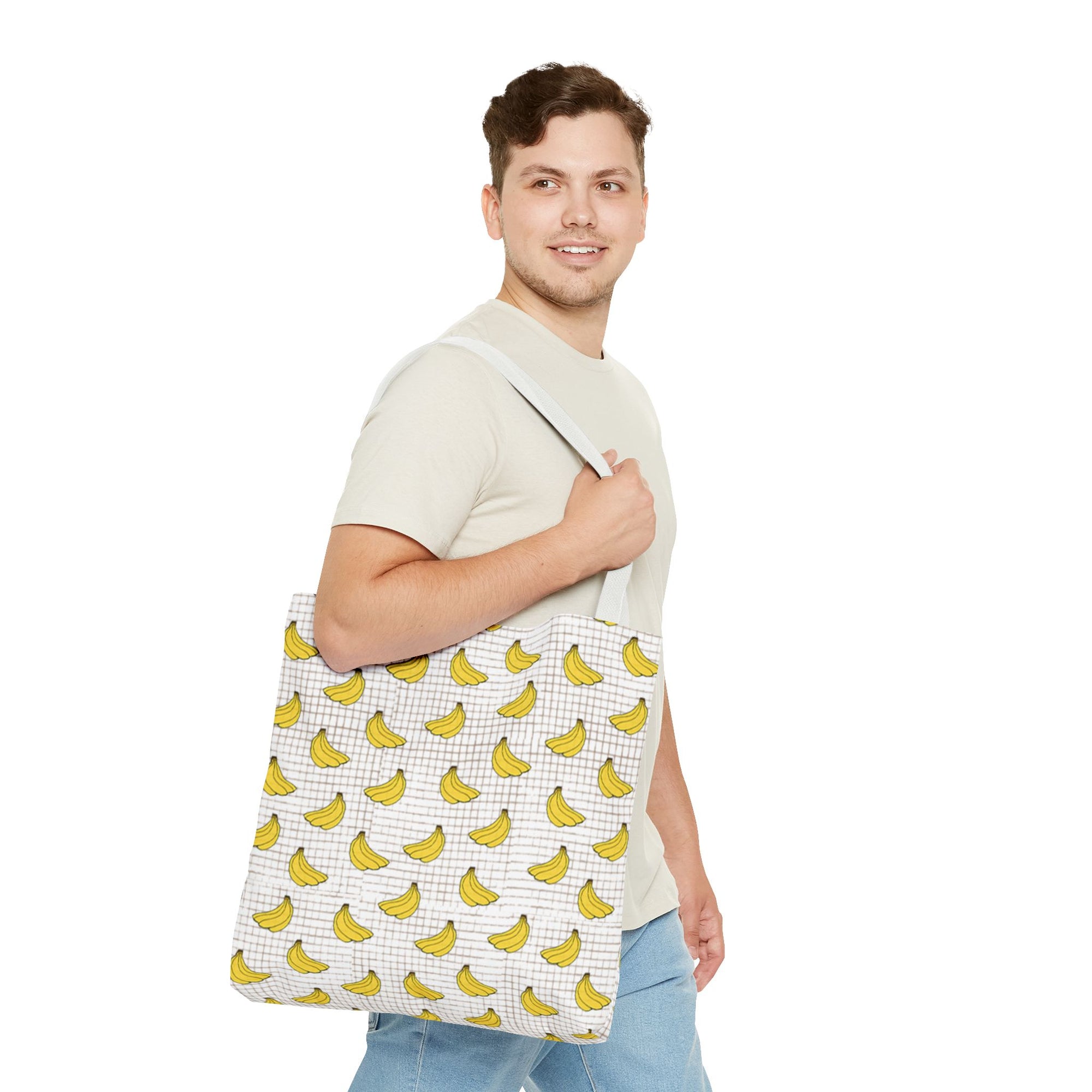 Bananas Pattern Tote Bag — Cute Yellow Fruit Print All-Over-Print Shopper