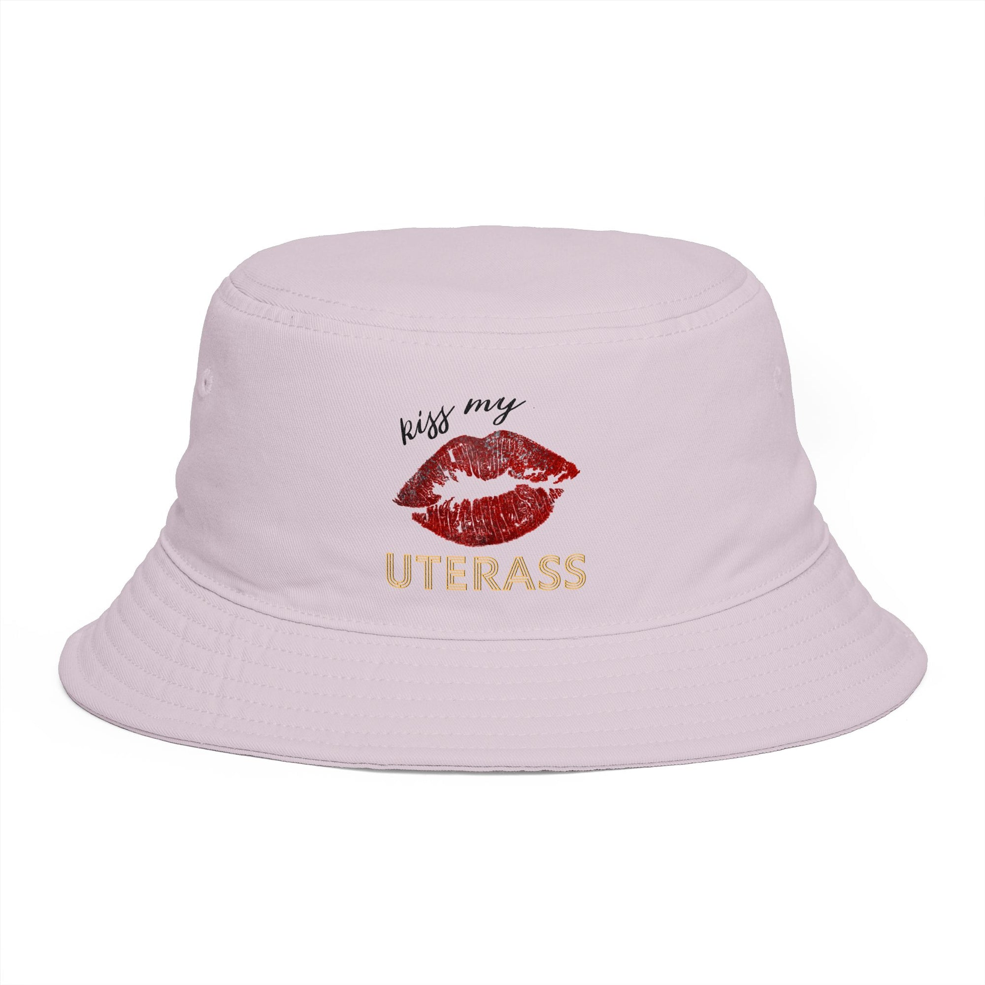 Bucket Hat — "Kiss My Uterass" Lip Print Feminist Statement Hat