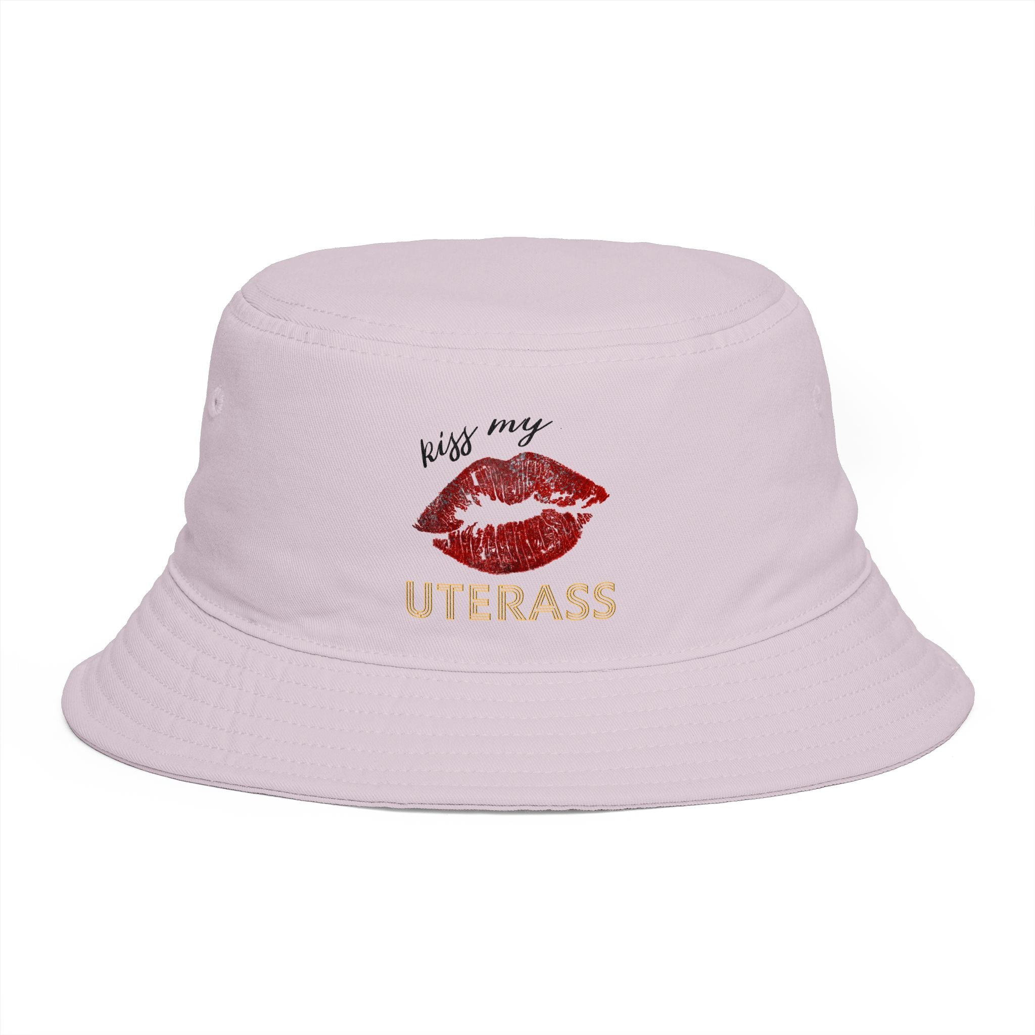 Bucket Hat — "Kiss My Uterass" Lip Print Feminist Statement Hat