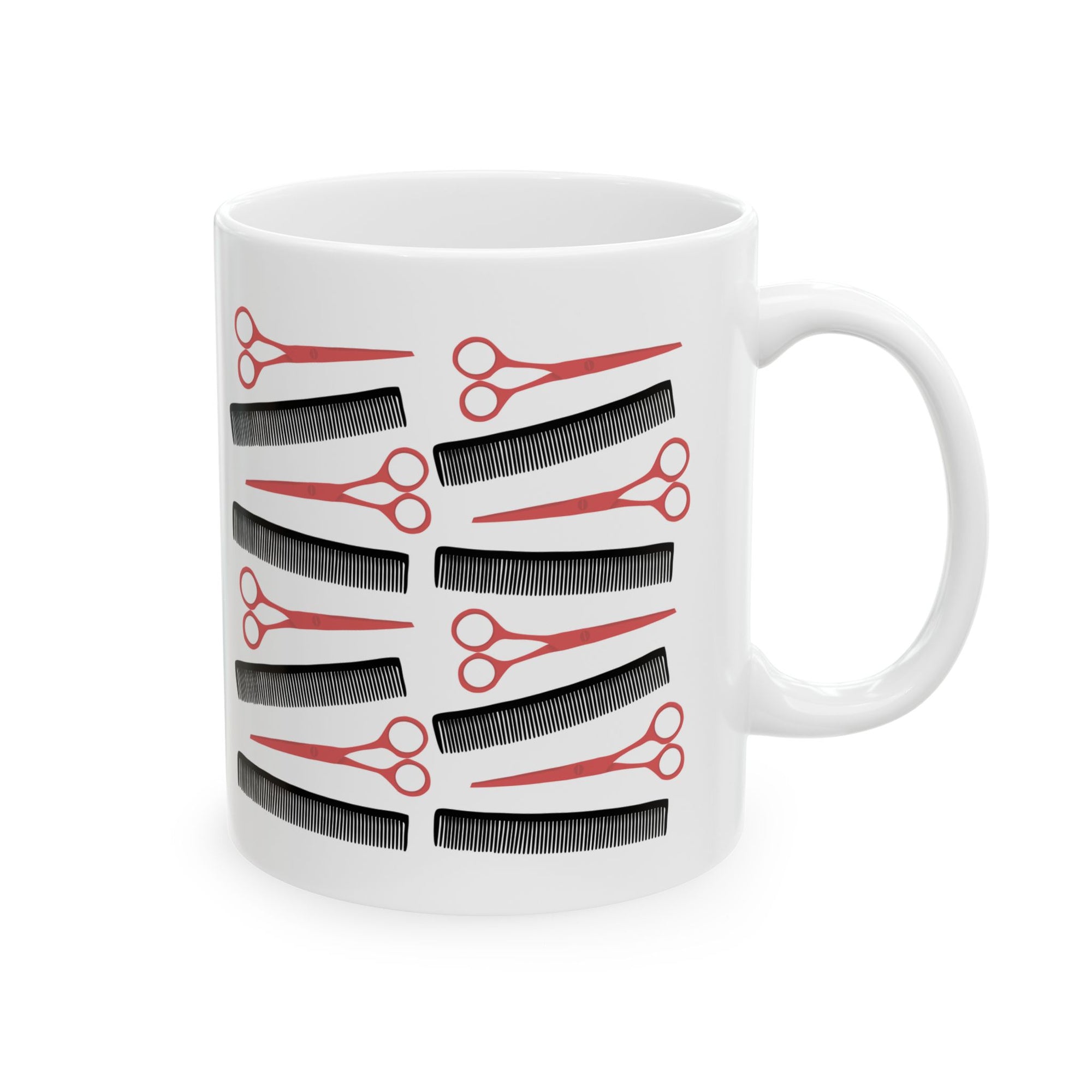 Hairstylist Coffee Mug — Gifts for Hairdressers with Scissors & Comb Design (11oz/15oz)