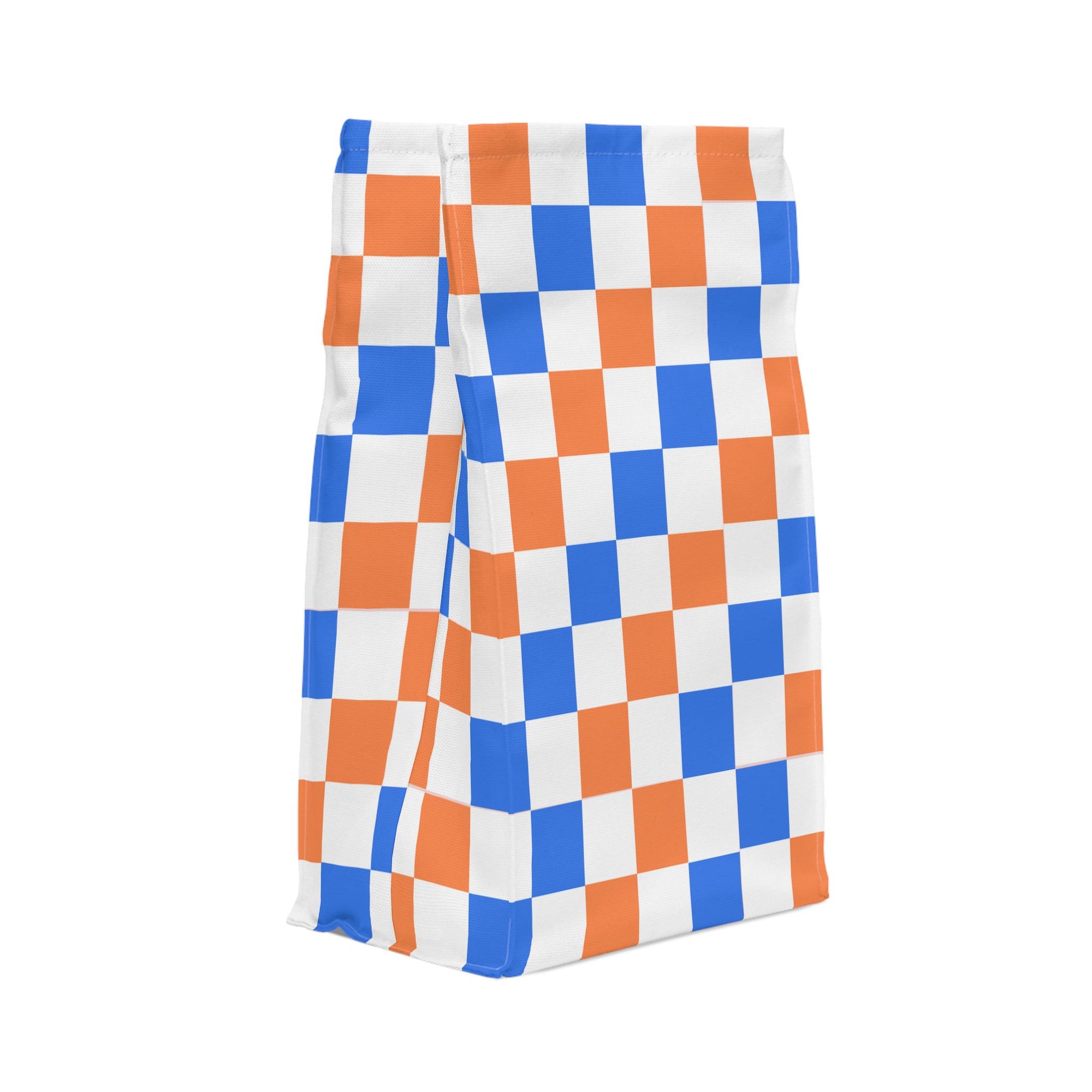 Blue & Orange Checkerboard  Lunch Bag