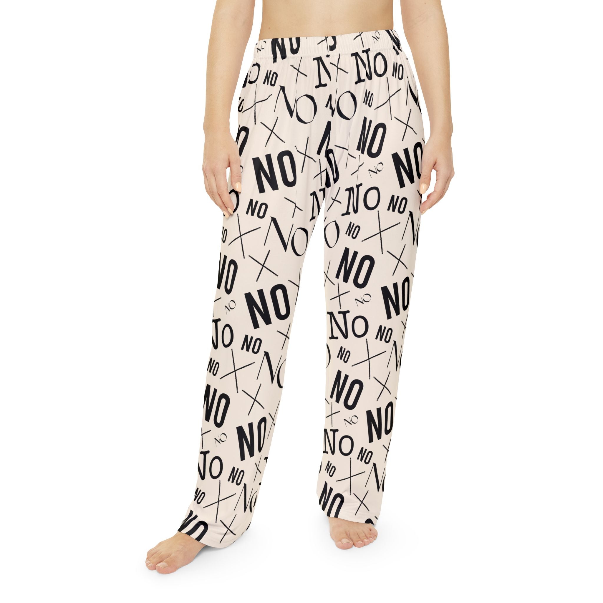 Women's 'NO' Pattern Pajama Pants - Graphic Lounge Sleepwear
