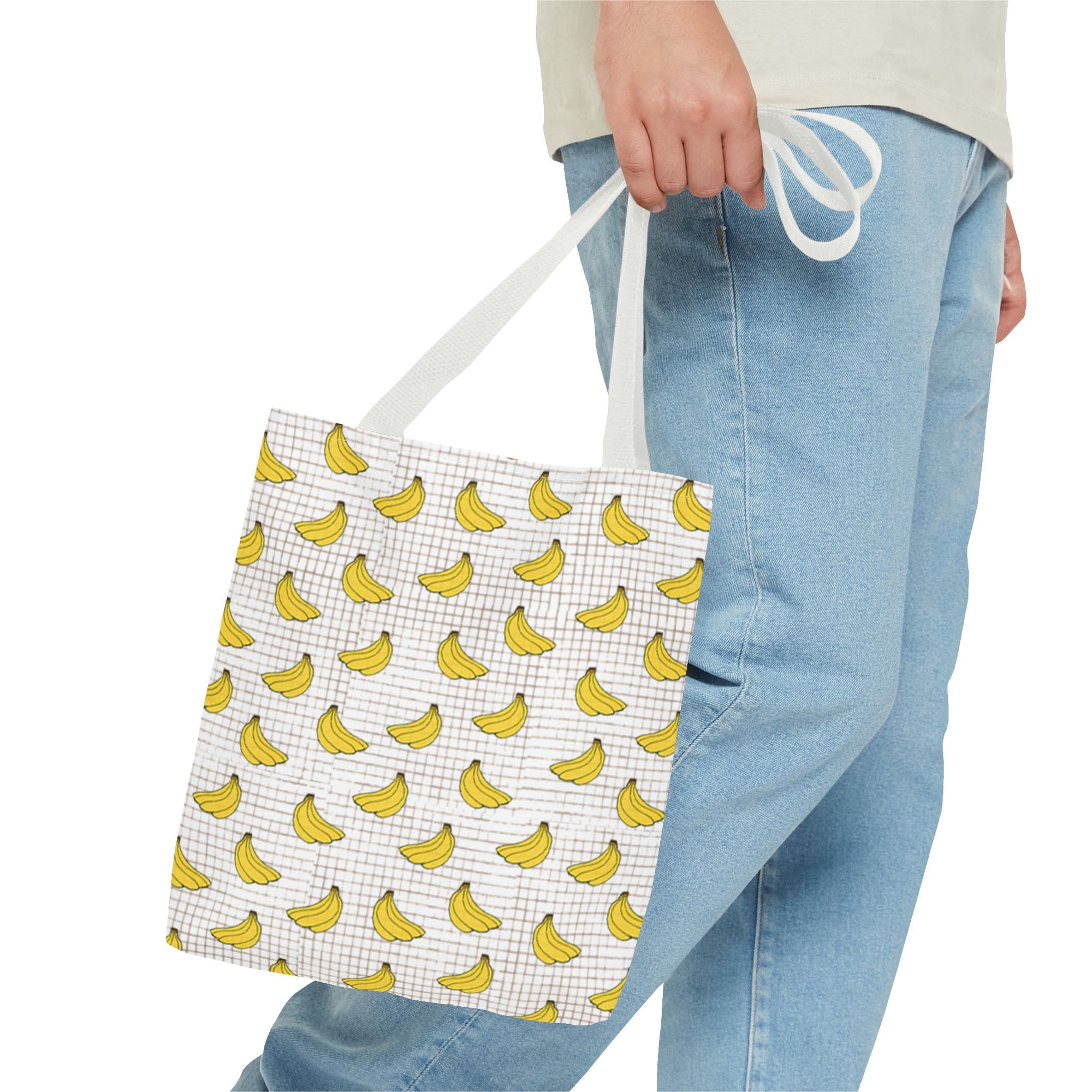 Bananas Pattern Tote Bag — Cute Yellow Fruit Print All-Over-Print Shopper