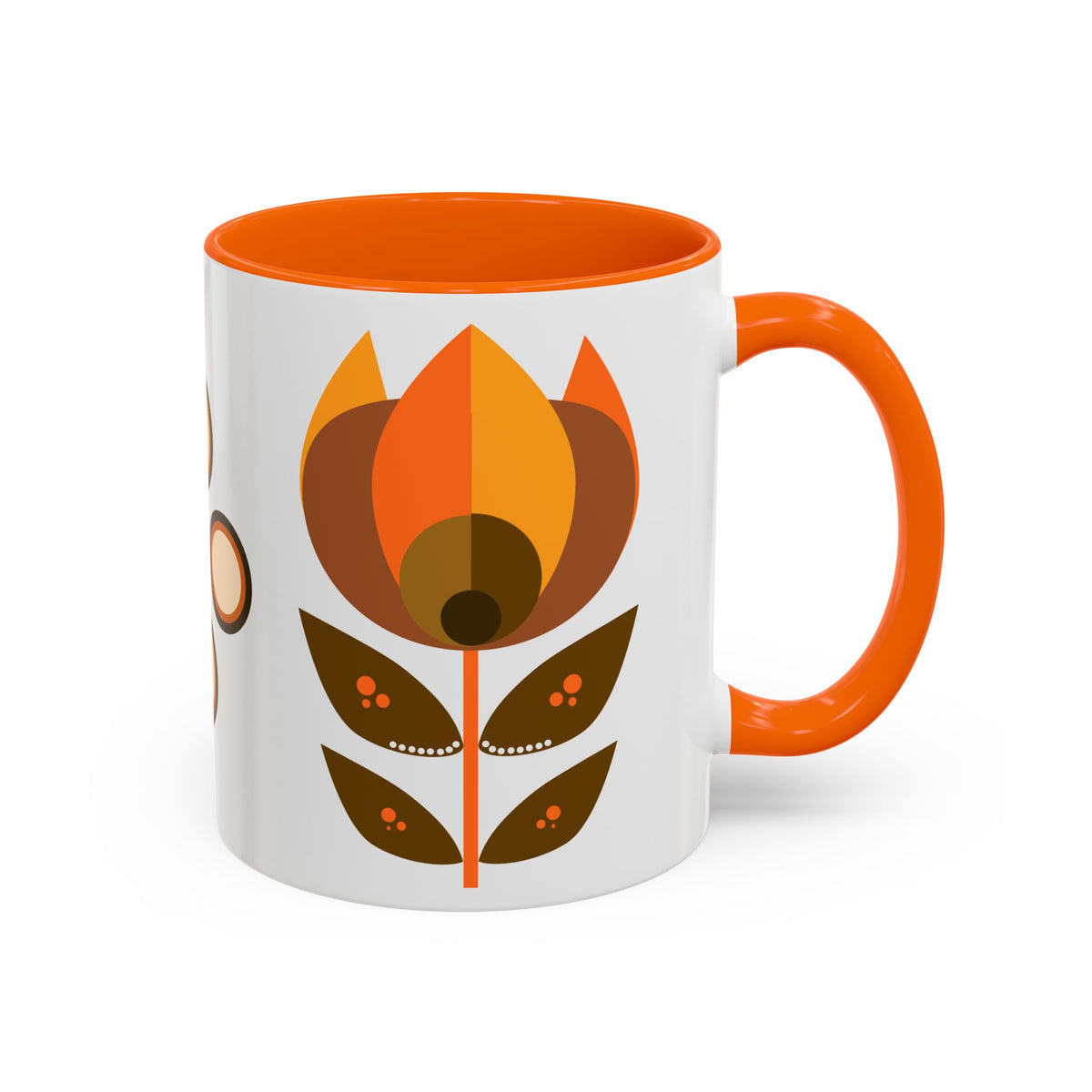 Retro Mid-Century Modern Floral Accent Coffee Mug