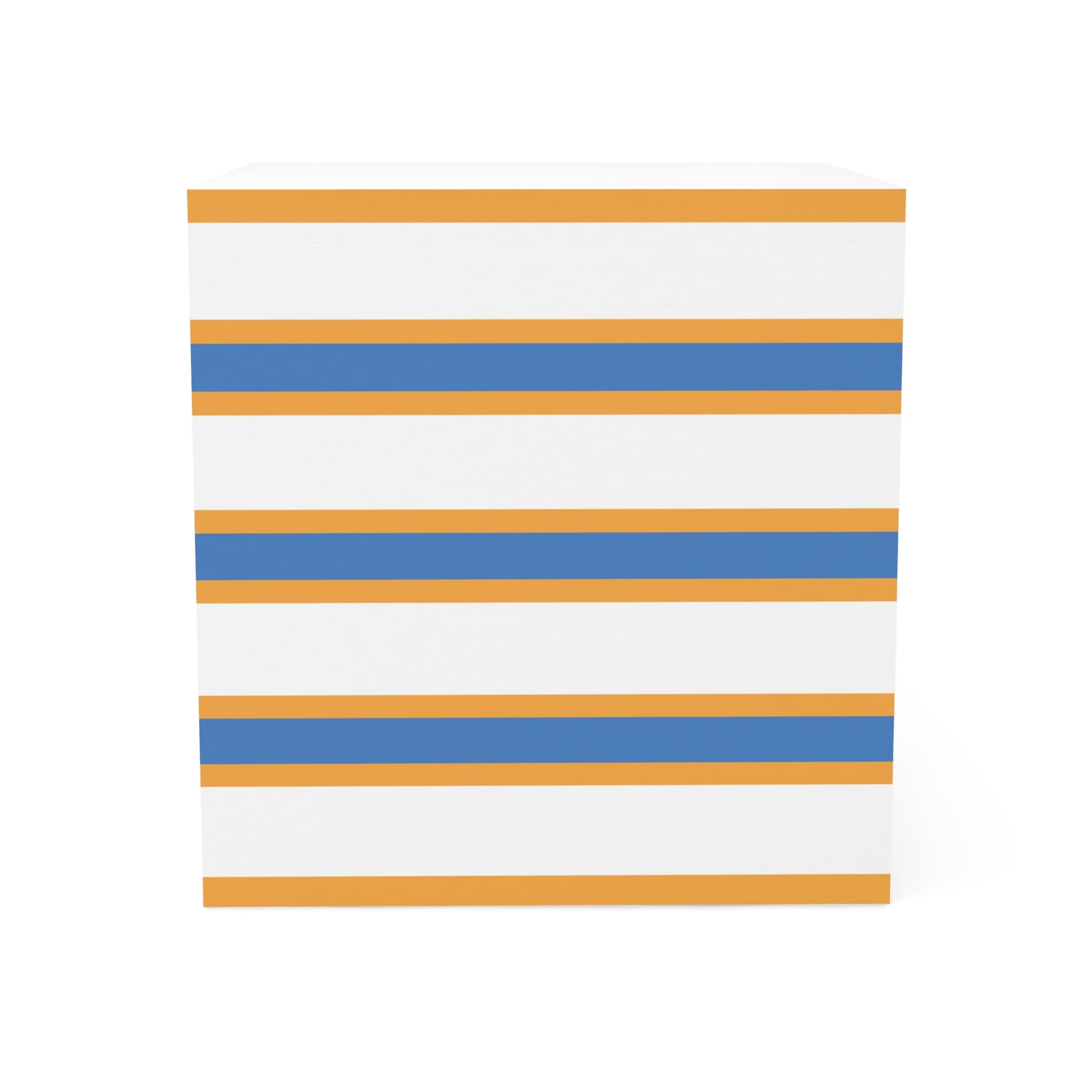 Striped Note Cube — Orange & Blue Desk Memo Pad
