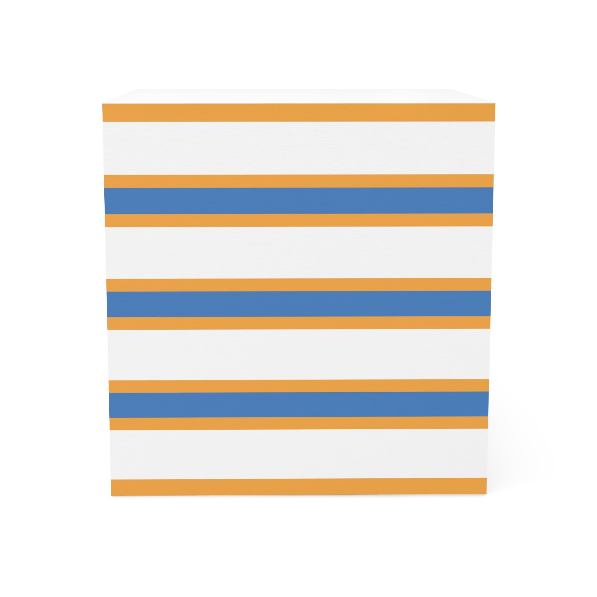 Striped Note Cube — Orange & Blue Desk Memo Pad