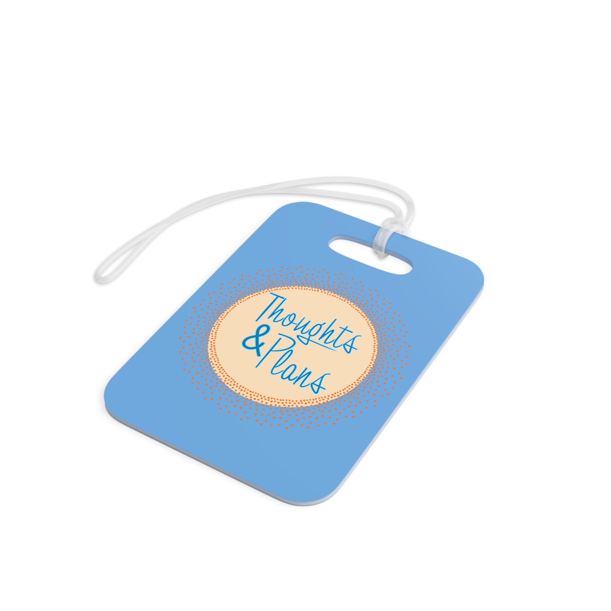 Thoughts & Plans Luggage Tag — Blue Travel ID Tag for Planners & Journalers