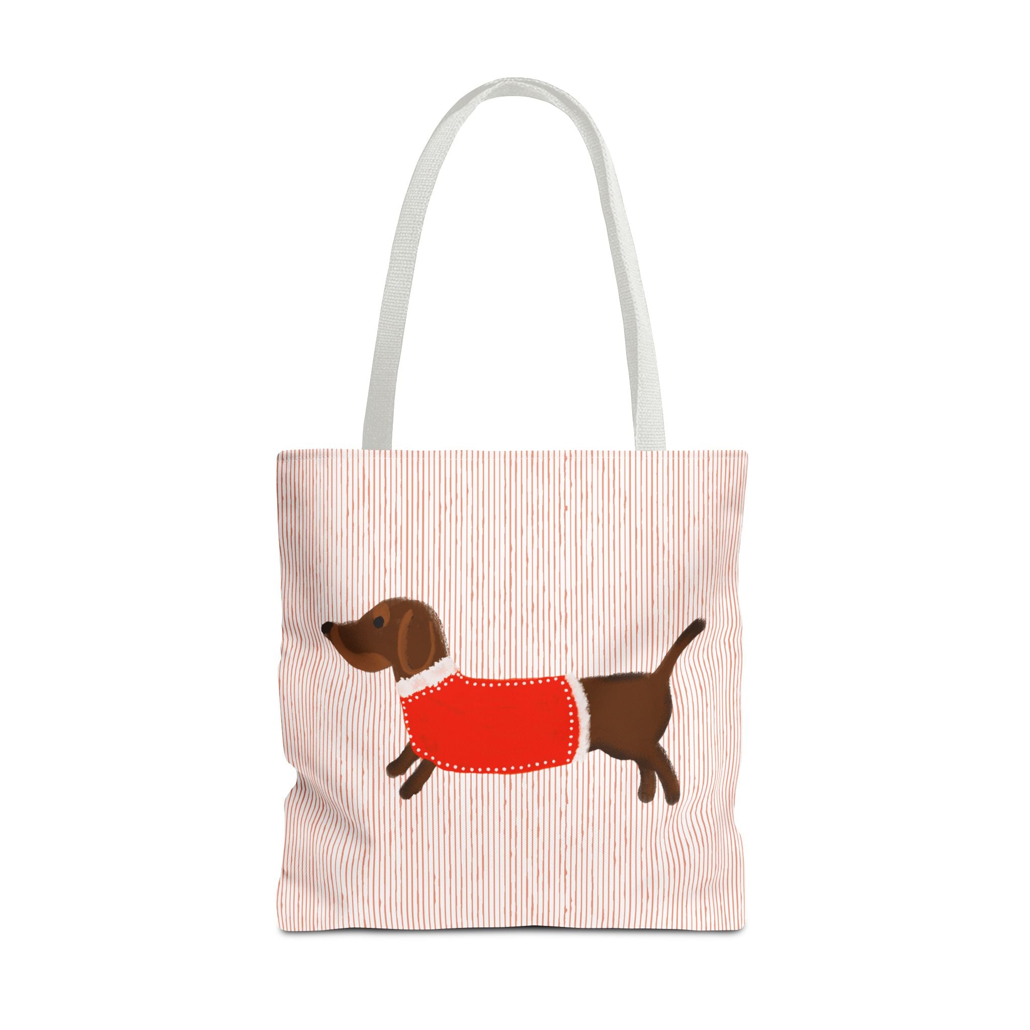 Dachshund in Sweater Tote Bag — Cute Wiener Dog Canvas Tote for Dog Lovers