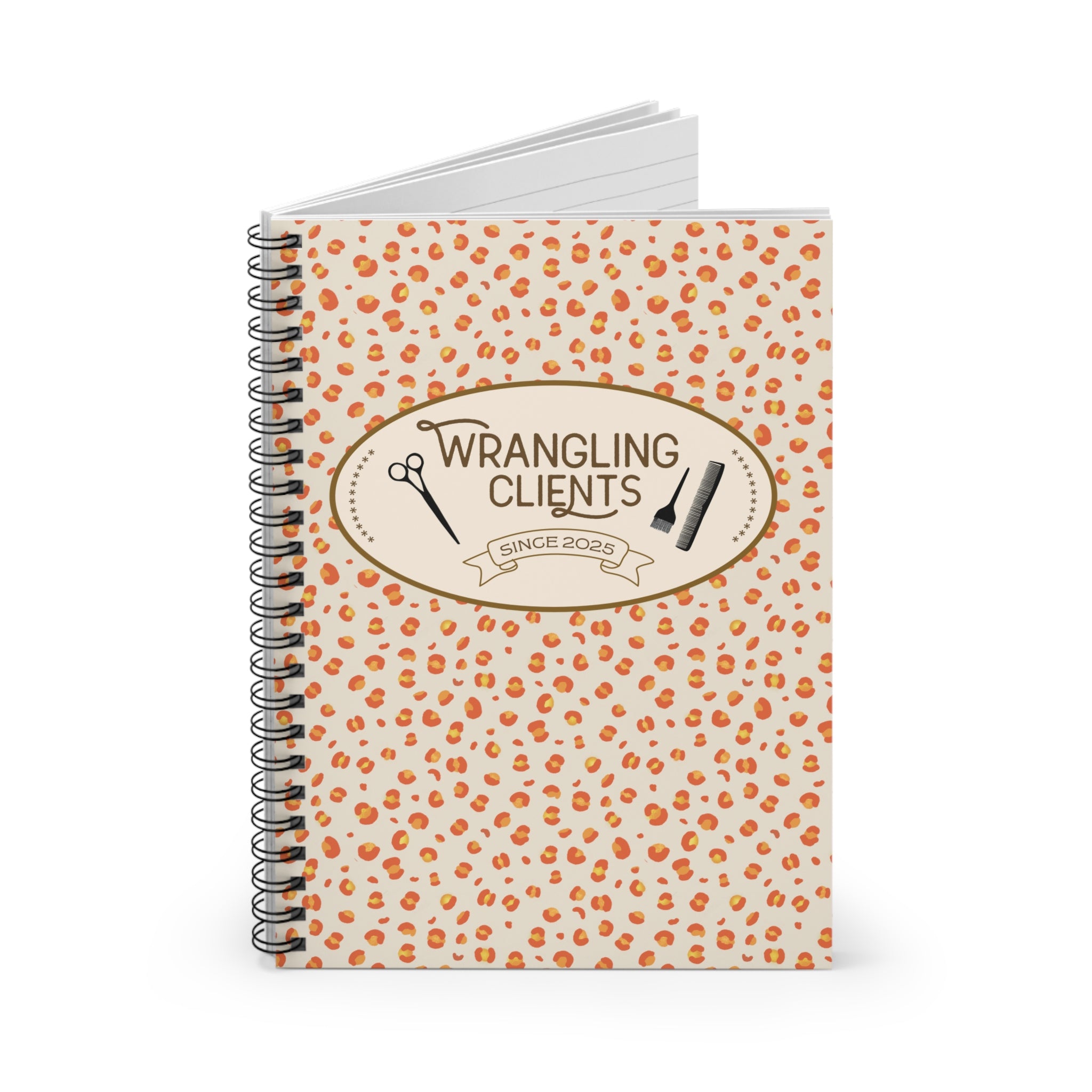 Wrangling Clients Spiral Notebook – Personalized Stylist, Leopard Print Hair Stylist Journal