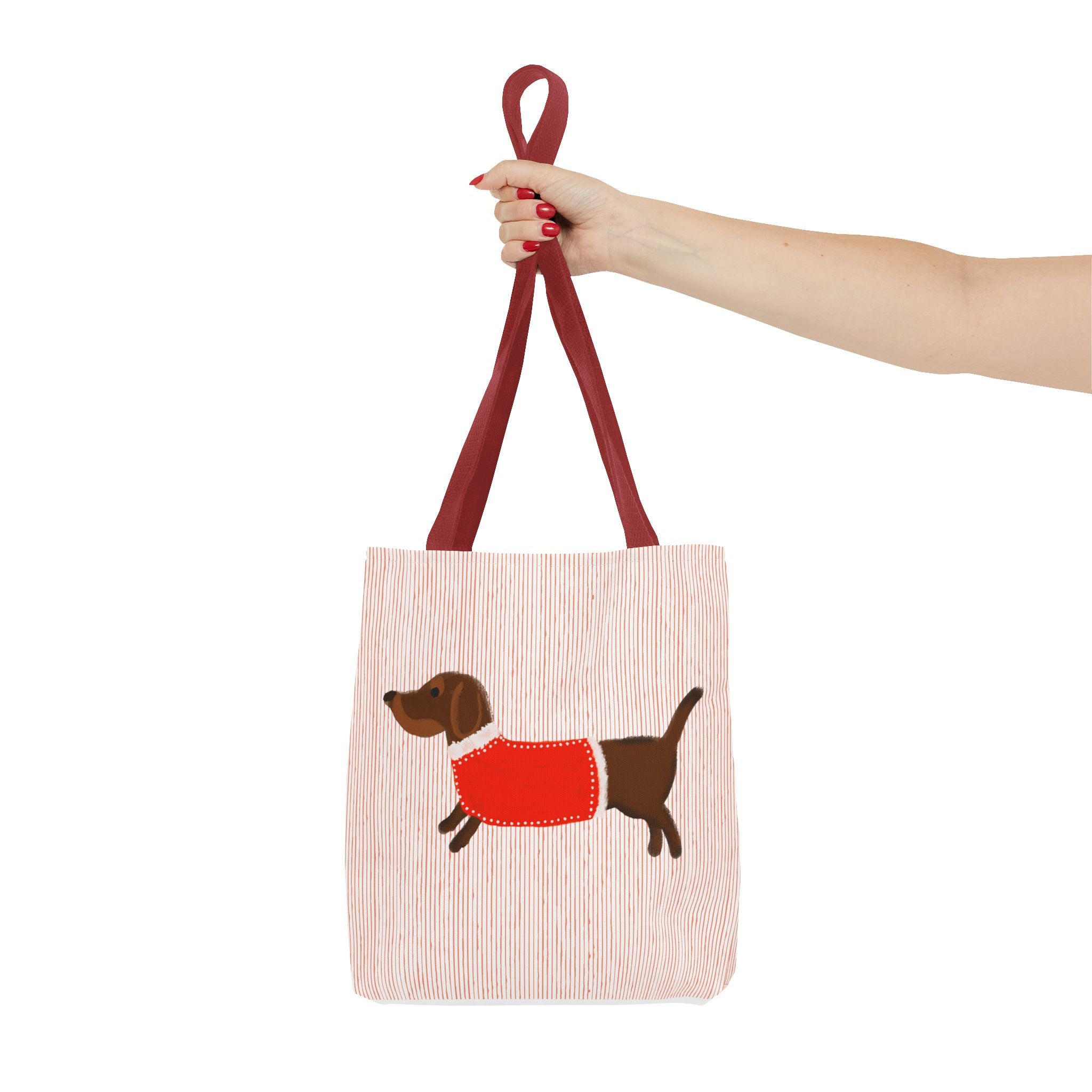 Dachshund in Sweater Tote Bag — Cute Wiener Dog Canvas Tote for Dog Lovers