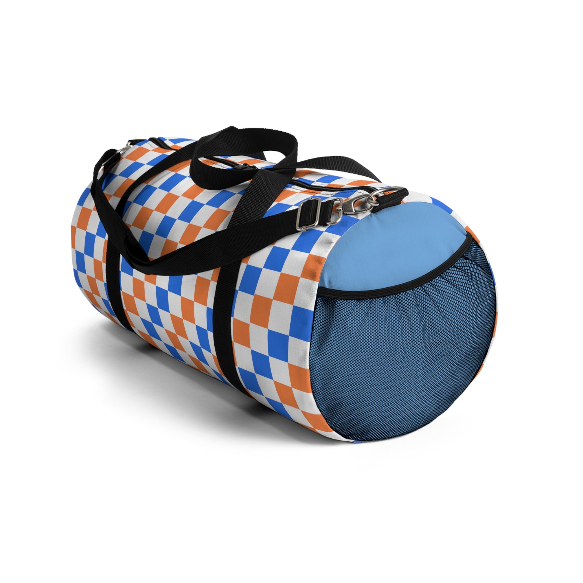 Bronco Checkerboard Orange & Blue Duffel Bag