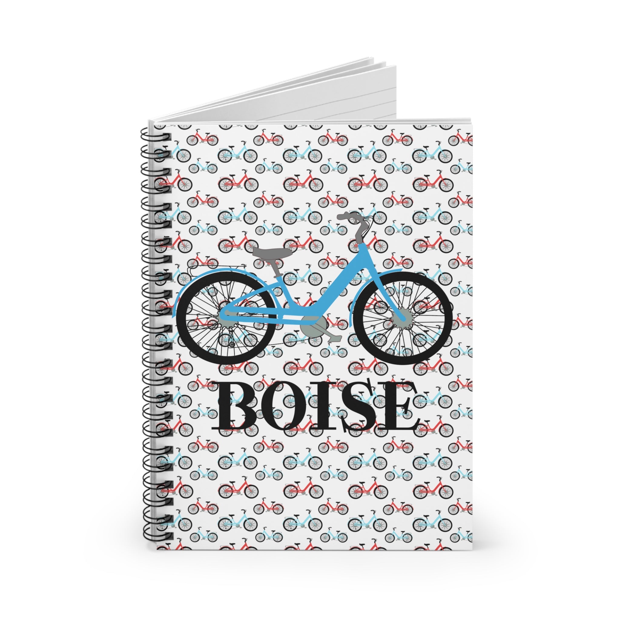 Boise Bicycle Spiral Notebook - Perfect for Cyclists, Gift for Bike Lovers, Travel Journal, Office Notepad, School Supplies