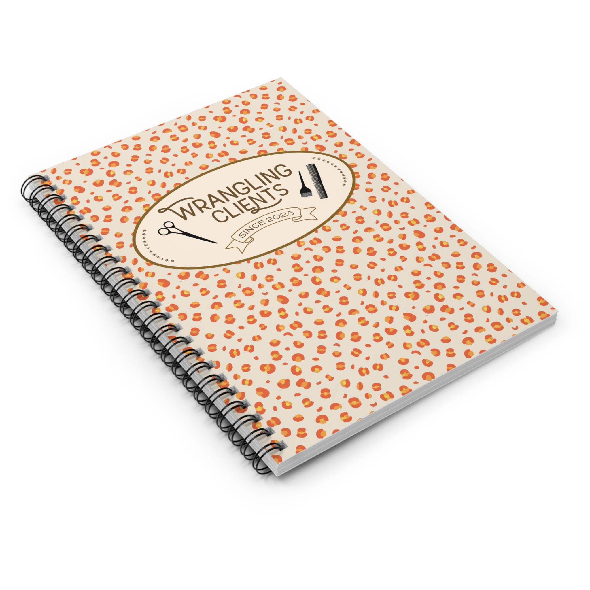 Wrangling Clients Spiral Notebook – Personalized Stylist, Leopard Print Hair Stylist Journal