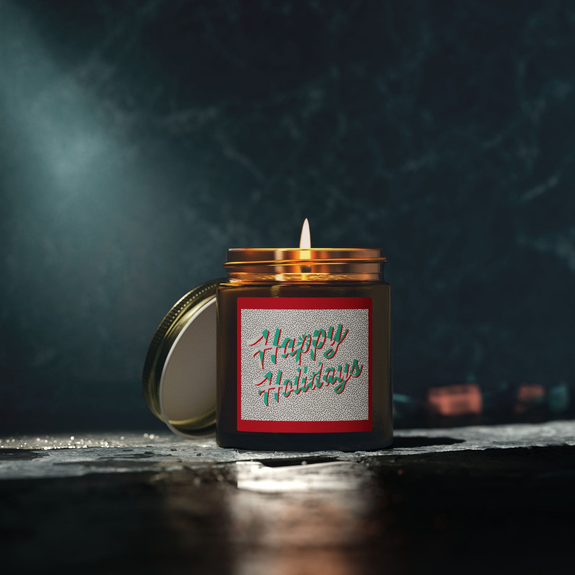 Happy Holiday Peppermint Stripe Candle