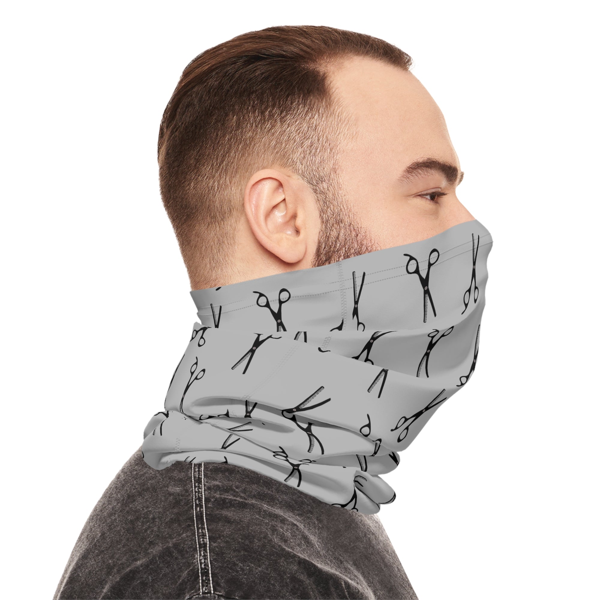 Scissors Pattern Neck Gaiter — Lightweight Hairdresser Face Mask