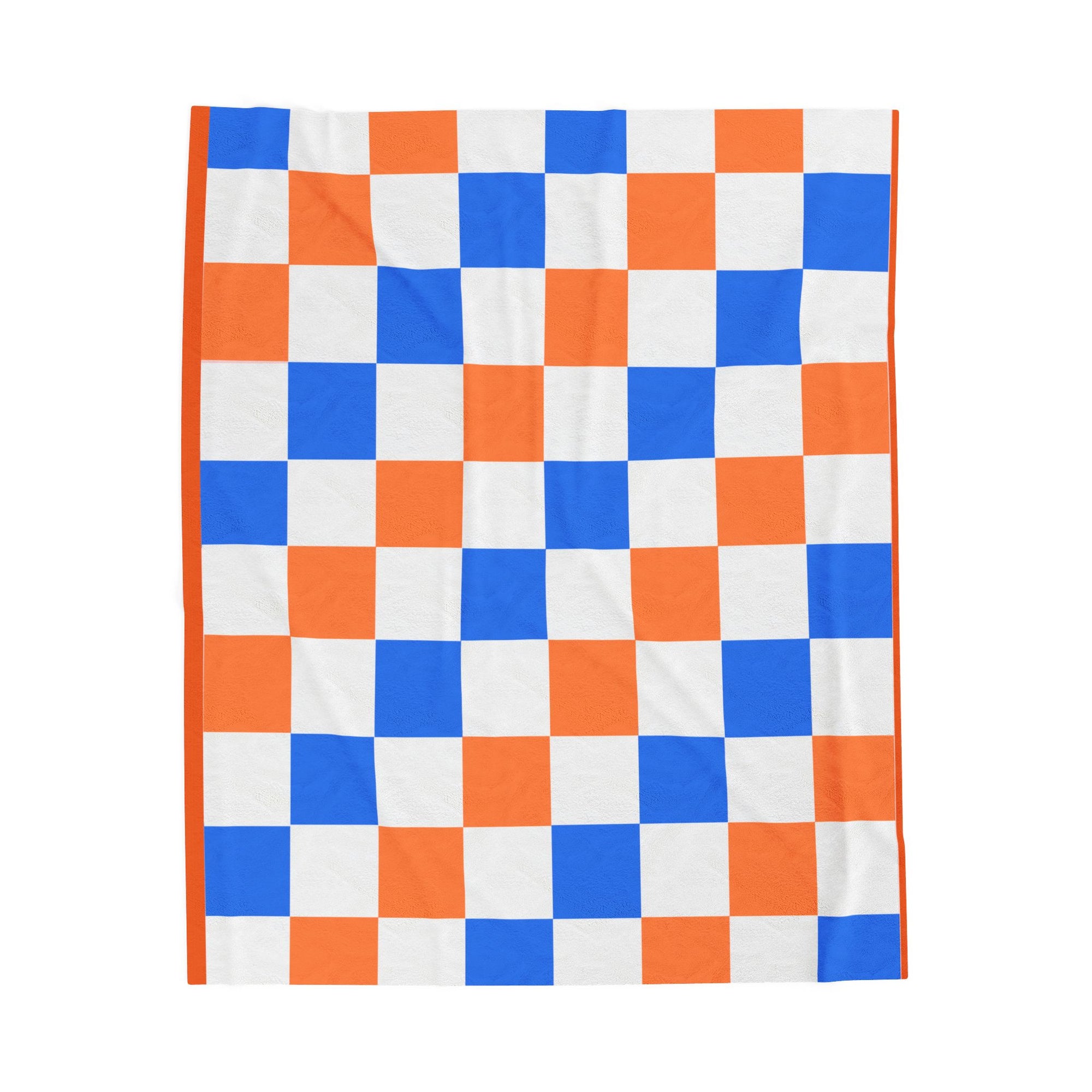 Broncos Checkered Velveteen Plush Blanket