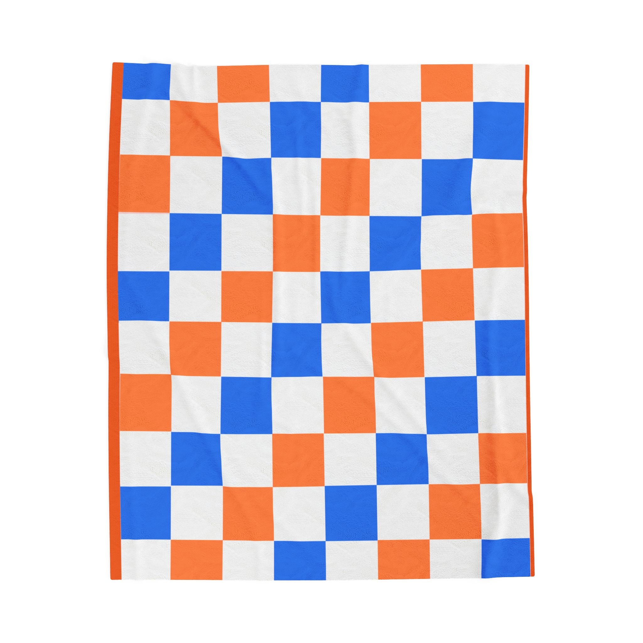 Broncos Checkered Velveteen Plush Blanket