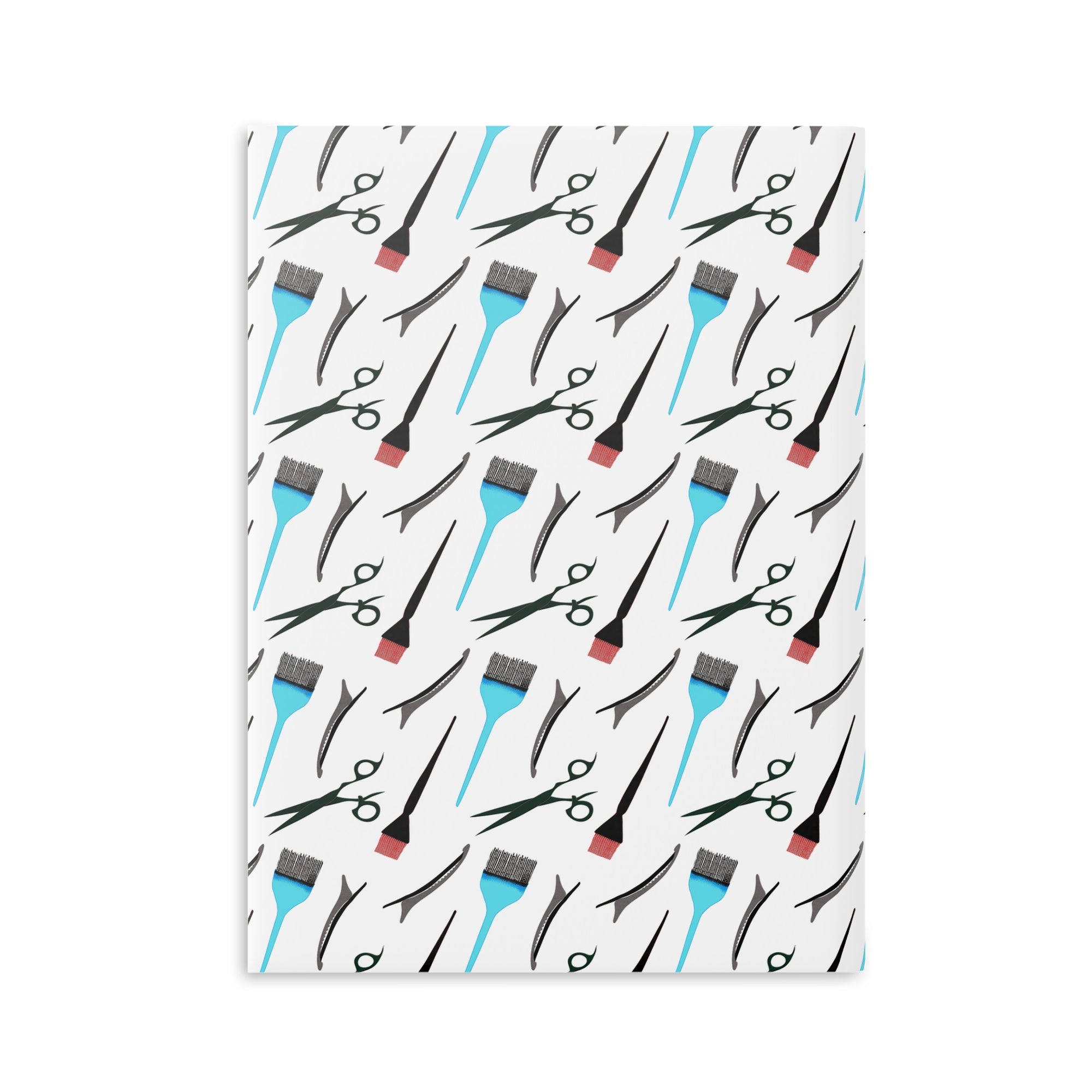 Stylist's Tools Hardcover Notebook | Scissors Brush Comb Pattern Journal