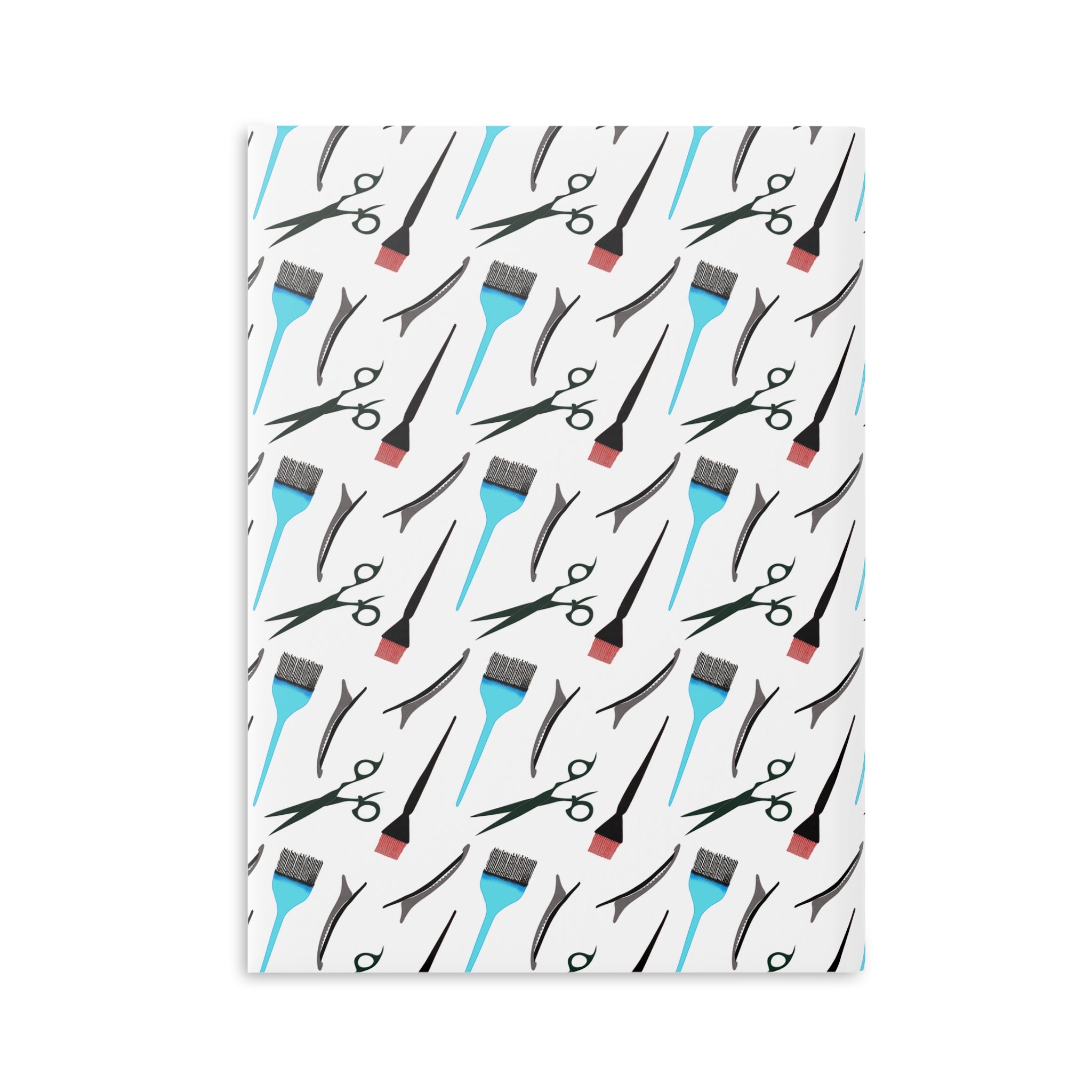 Stylist's Tools Hardcover Notebook | Scissors Brush Comb Pattern Journal