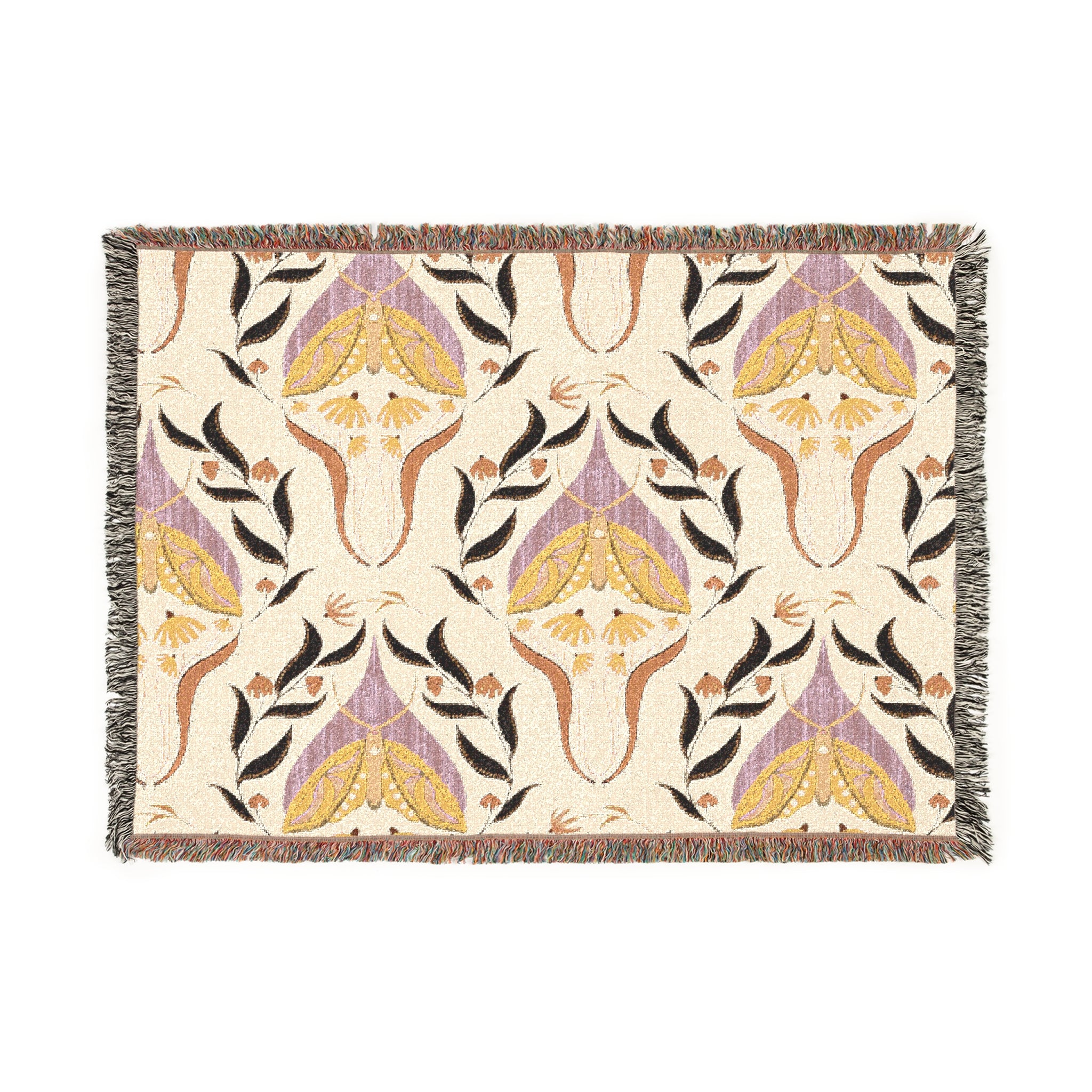 Fall Moths Throw Blanket