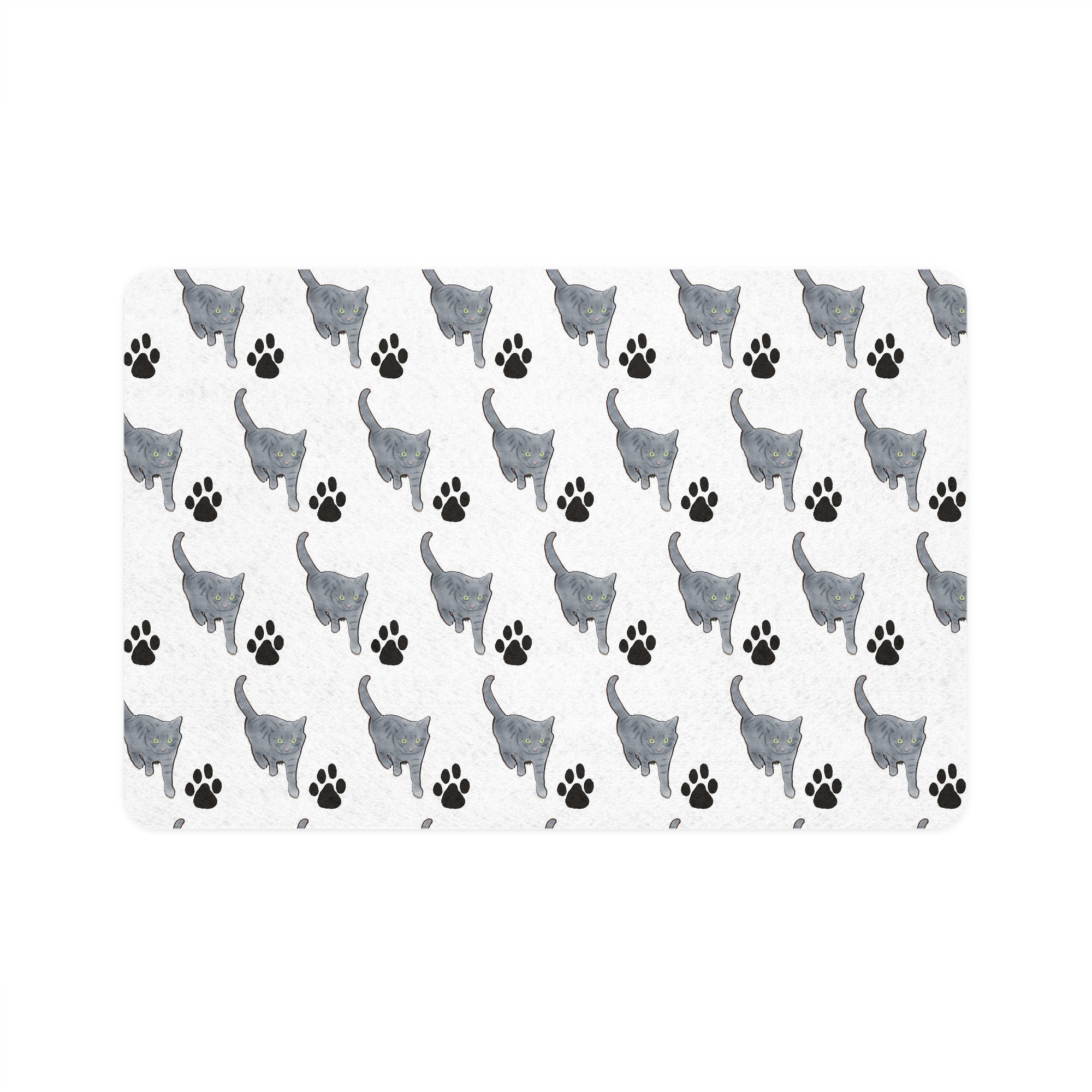 Cat Paw Print Pet Food Mat (12x18)