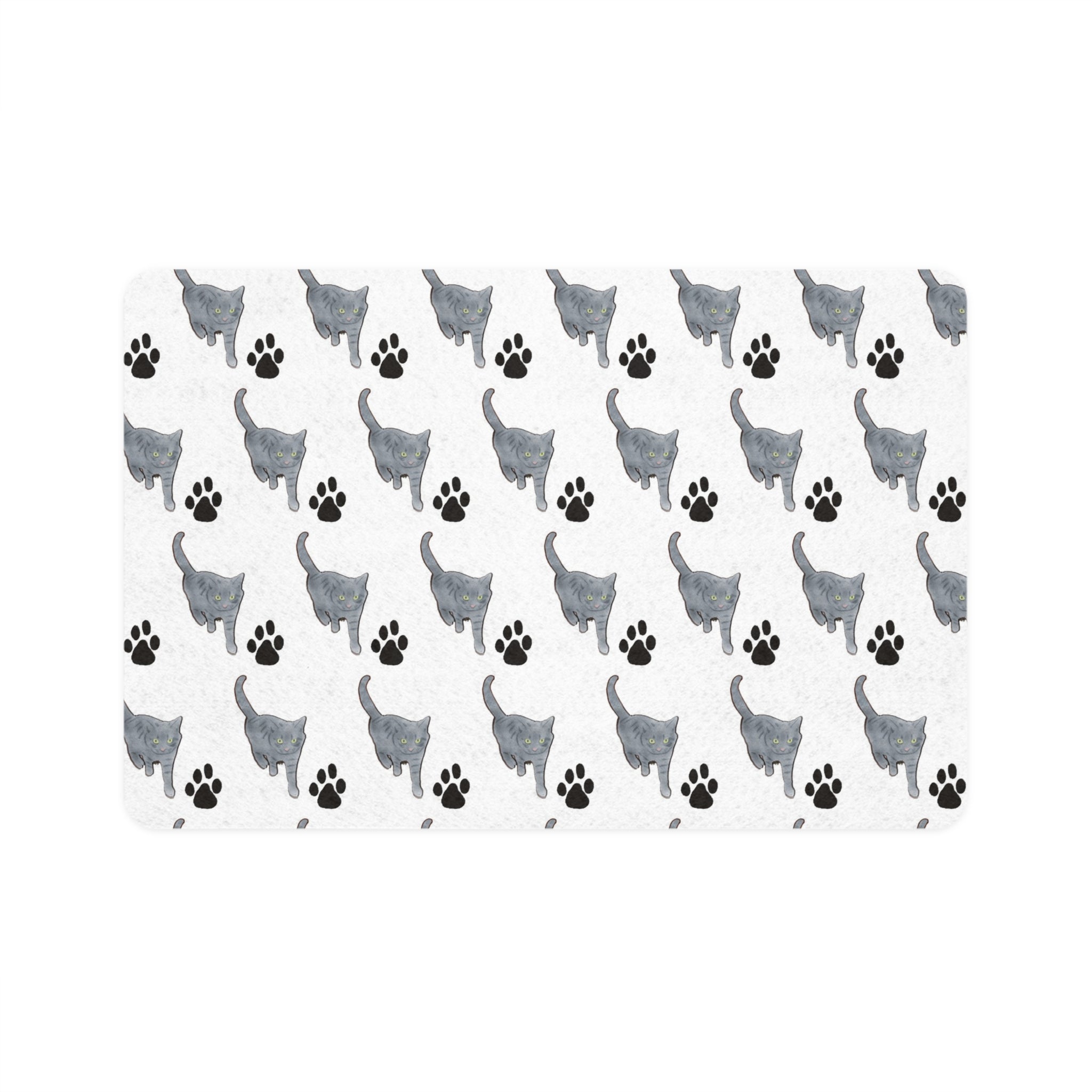 Cat Paw Print Pet Food Mat (12x18)