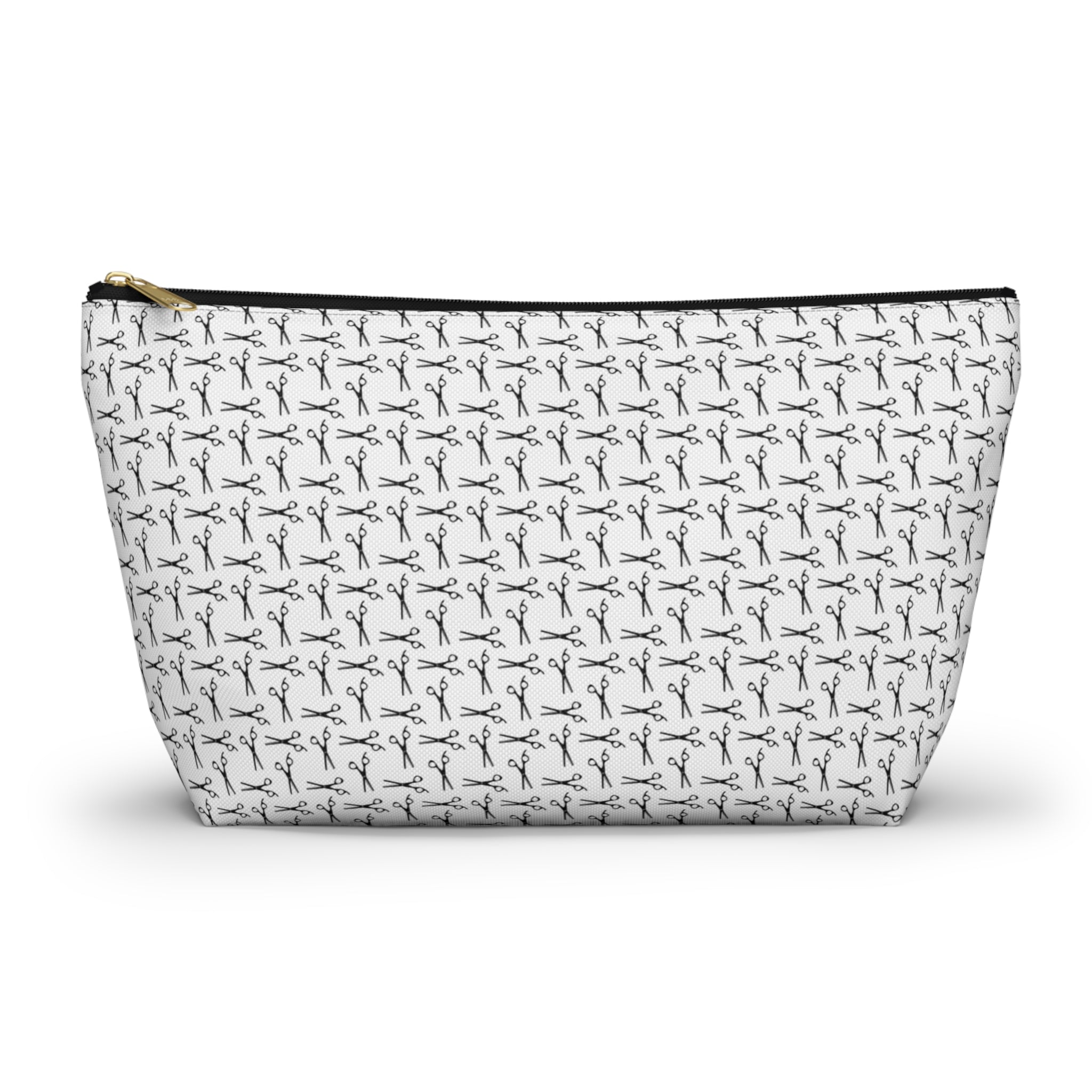 Shears Pattern Accessory Pouch — Minimal Grey Pattern Makeup & Travel Organizer